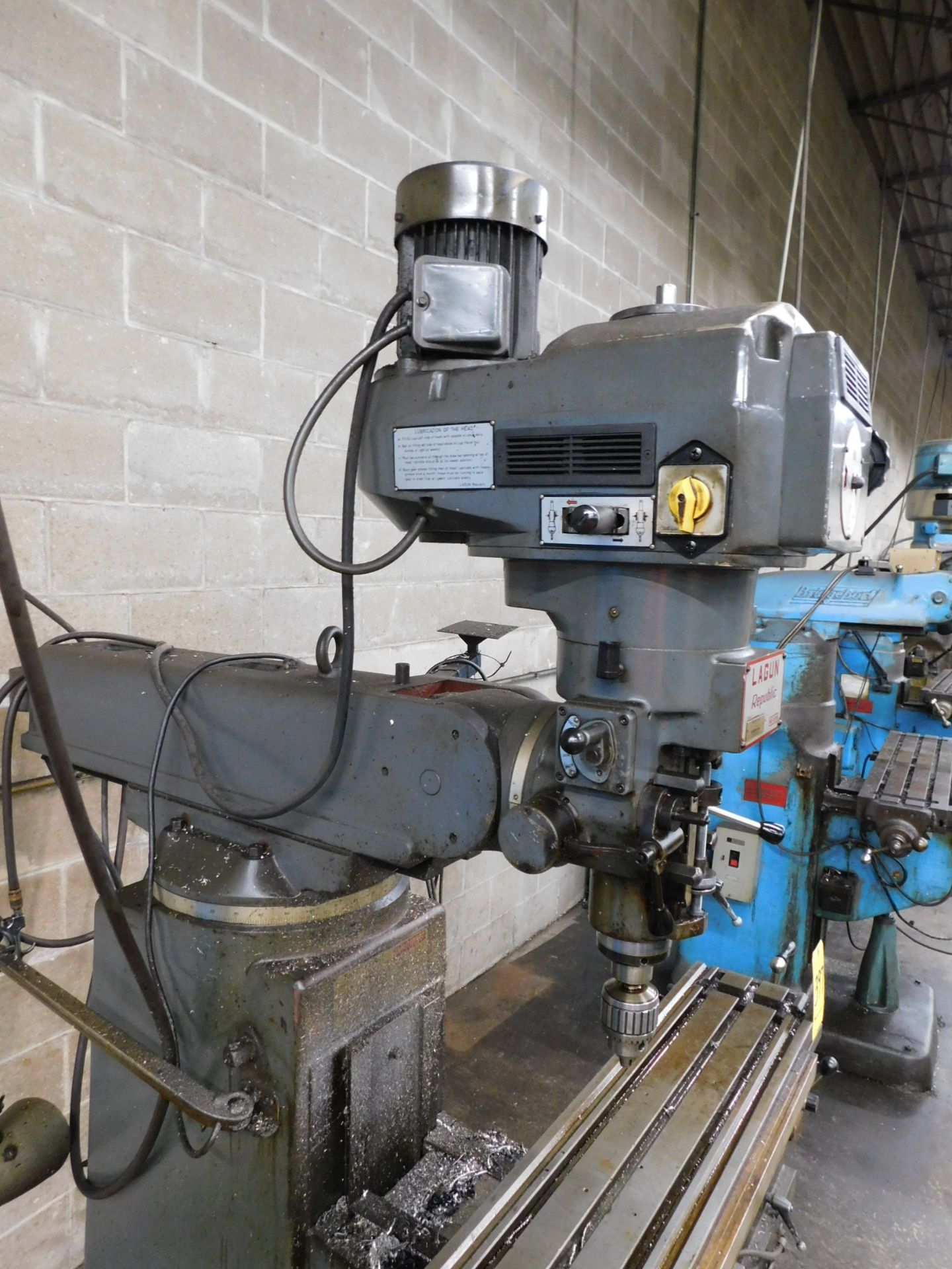 Lagun Model FTV-2 Vertical Mill, s/n SE17835, Variable Speed, 3 HP, R-8 Spindle, 9” X 48” Table, - Image 7 of 11