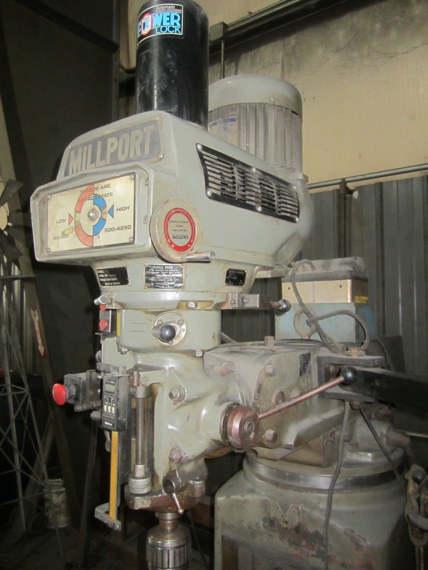 Millport Model 3VKH CNC Vertical Mill, s/n 2033, With Prototrak Plus 2-Axis CNC Control, 10" X 50" - Image 7 of 11