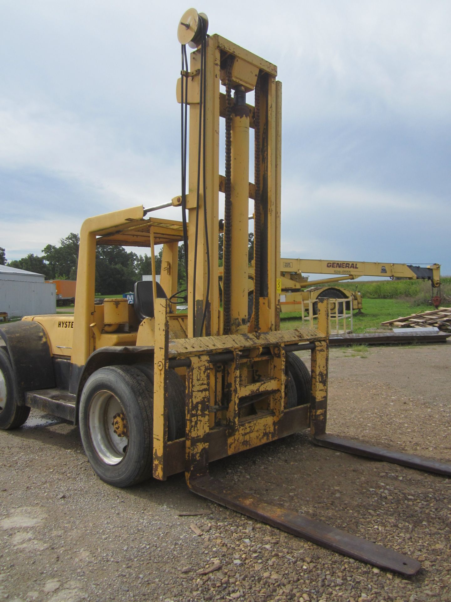 Hyster Yard Fork Lift, s/n B7P3454K, Estimated 18,000 Lb. Capacity, Diesel, Pneumatic Tires, Dual - Image 3 of 18