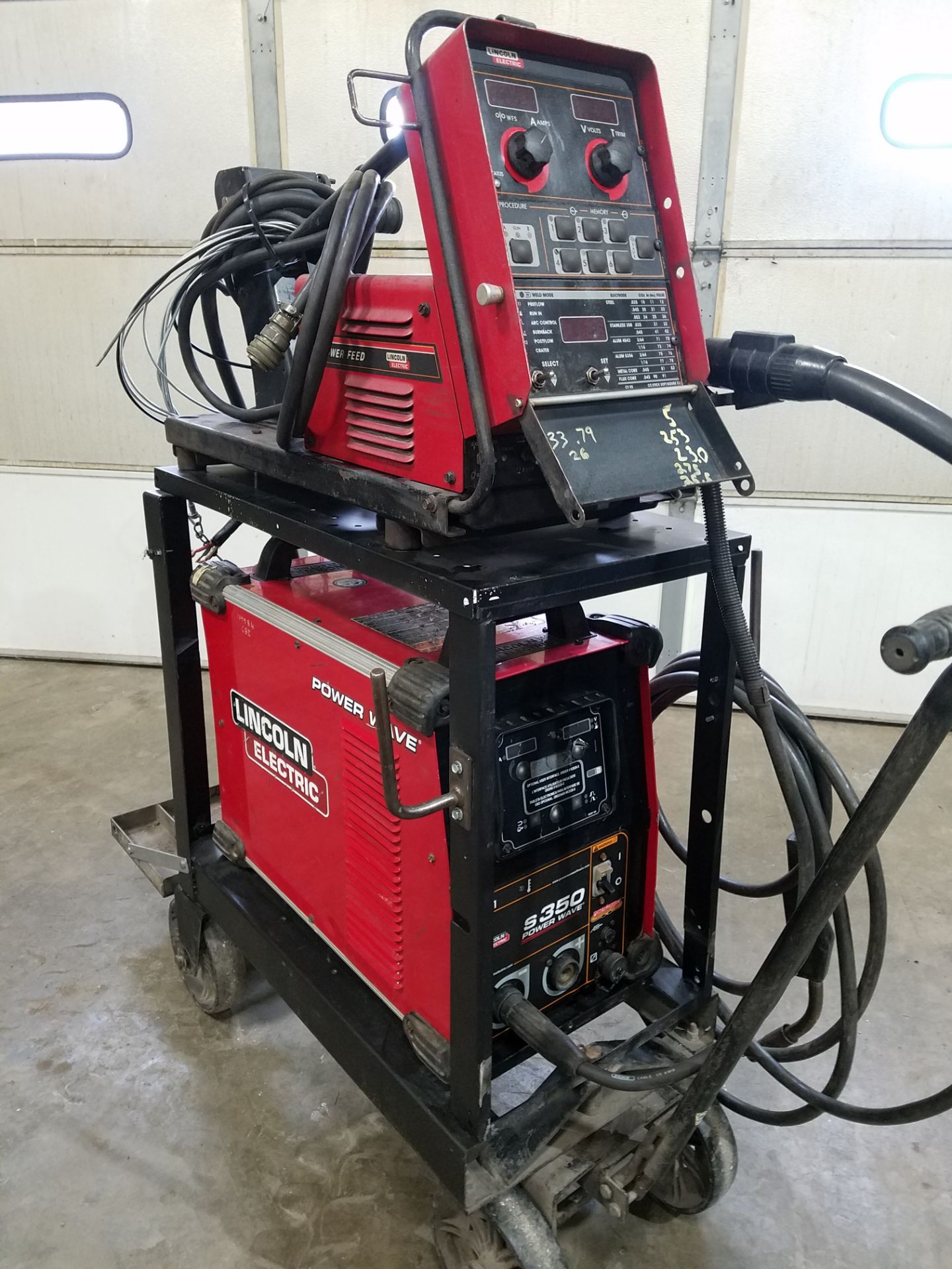 Lincoln Power Wave S350 Advanced Process Welder, s/n U1100301098, With Lincoln 10 Wire Feed, 208/