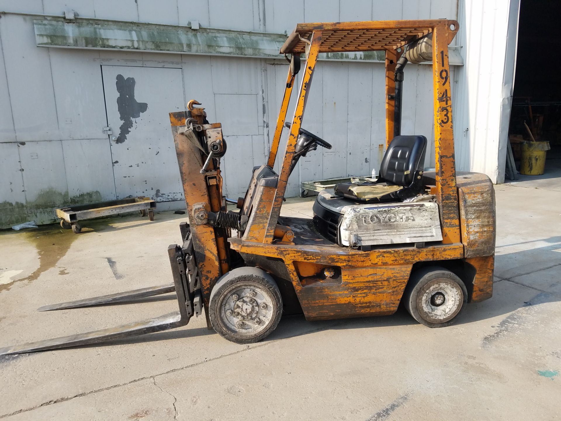 Toyota Model 02-2FDC25 Fork Lift, s/n 2FDC25-12747, 5,000 Lb. Capacity, Diesel, Hard Tire, 2-Stage