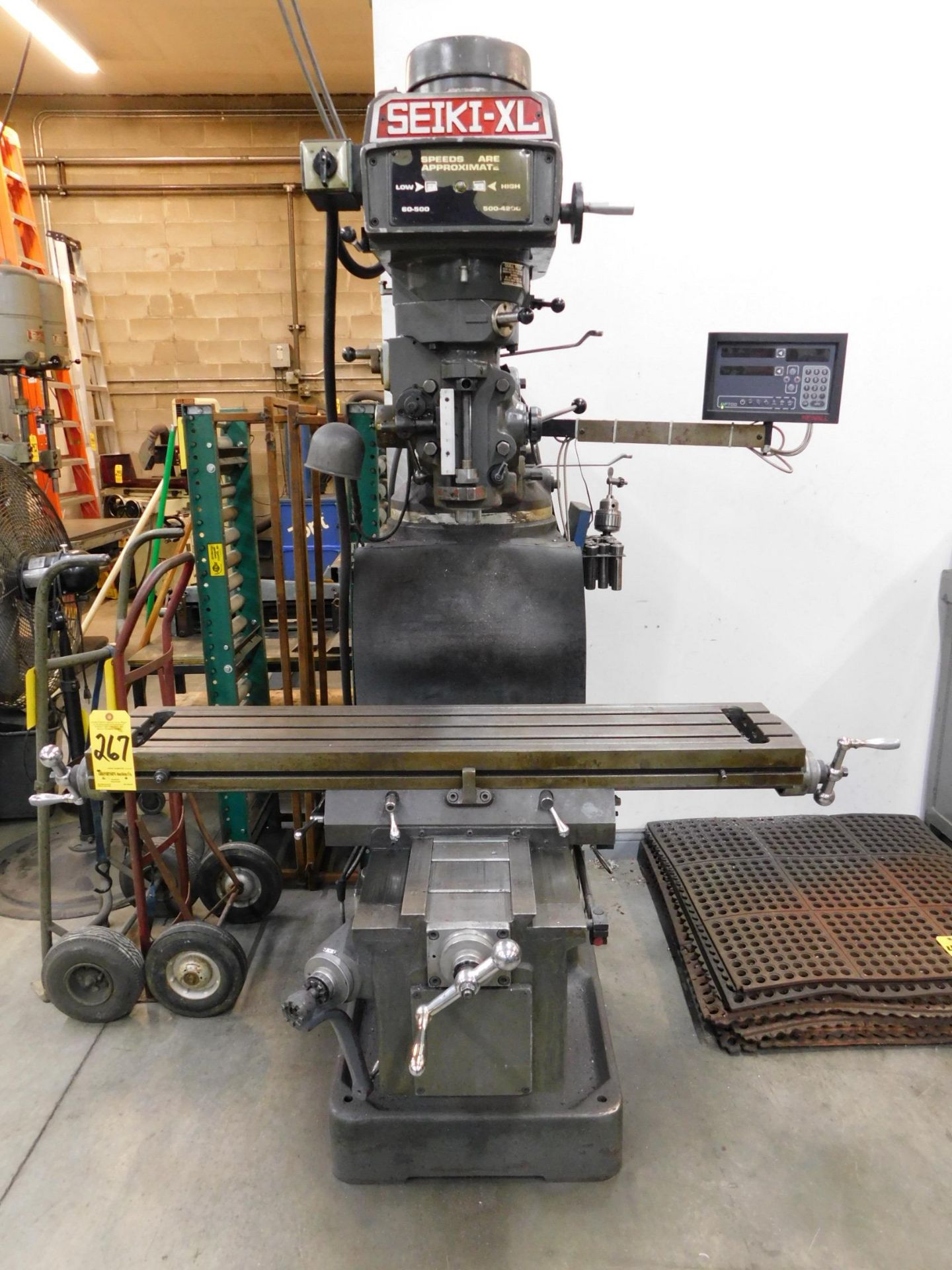 Seiki-XL Vertical Mill, Model 3VX, s/n 8225, 10” X 50” Table, Newall D.R.O., 3 HP, R-8 Spindle - Image 2 of 7