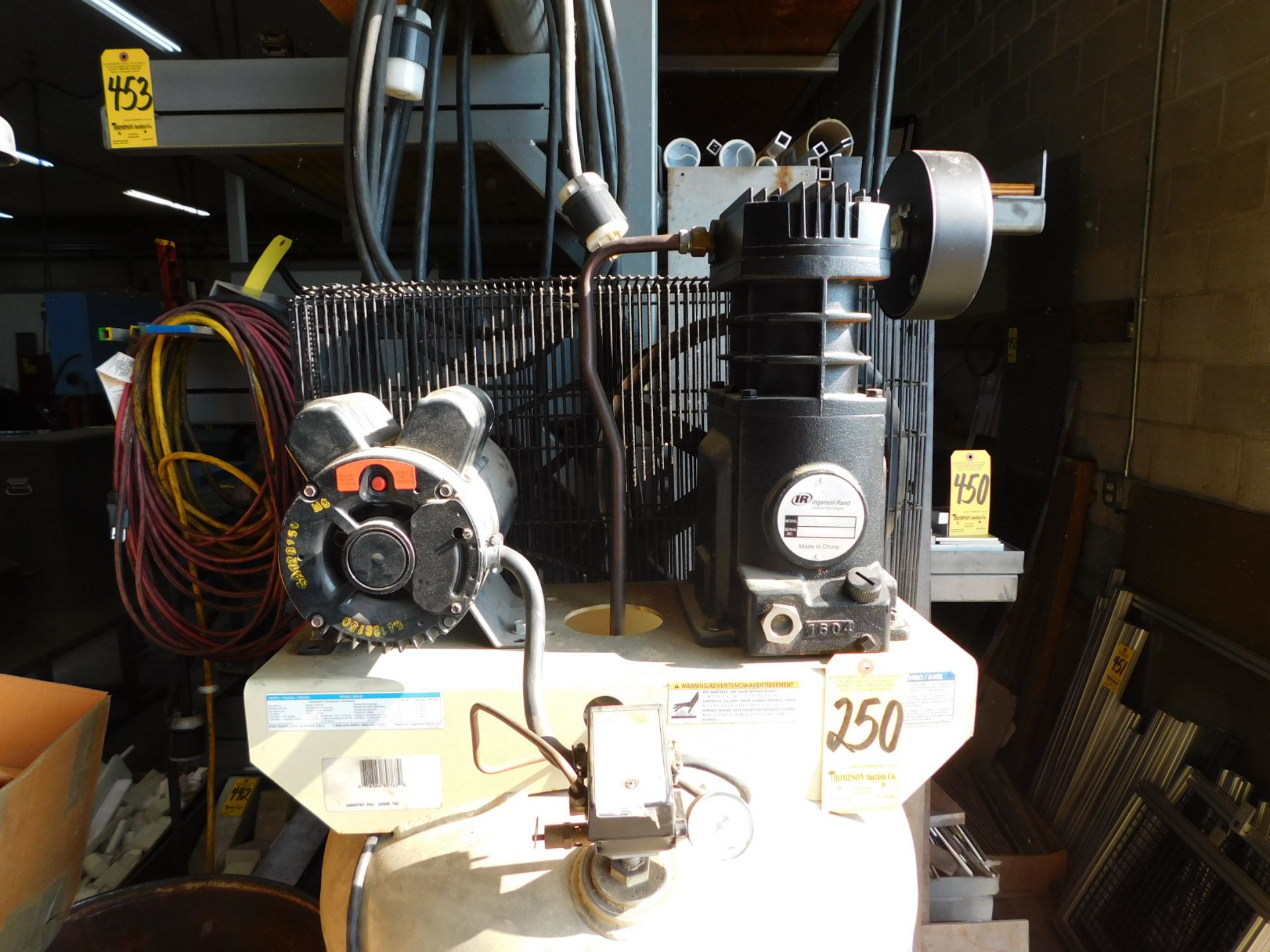 Ingersol Rand 5 HP, 2-Stage Vertical Mount Air Compressor, 230/1/60, 80 Gallon Tank - Image 3 of 4