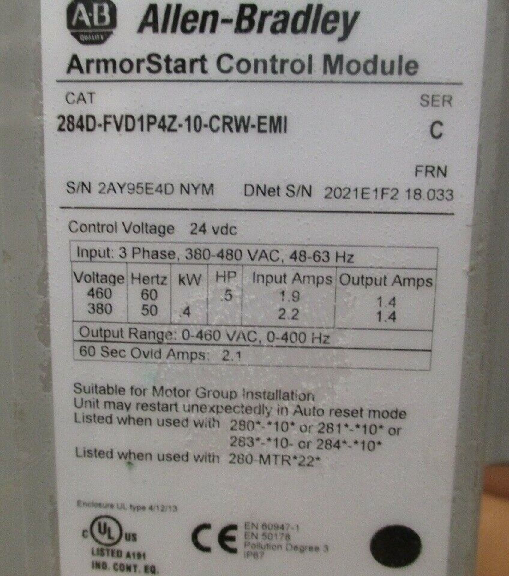 Allen Bradley 284D-FVD1P4Z-10-CRW-EMI ArmorStart Control Module - Image 2 of 2