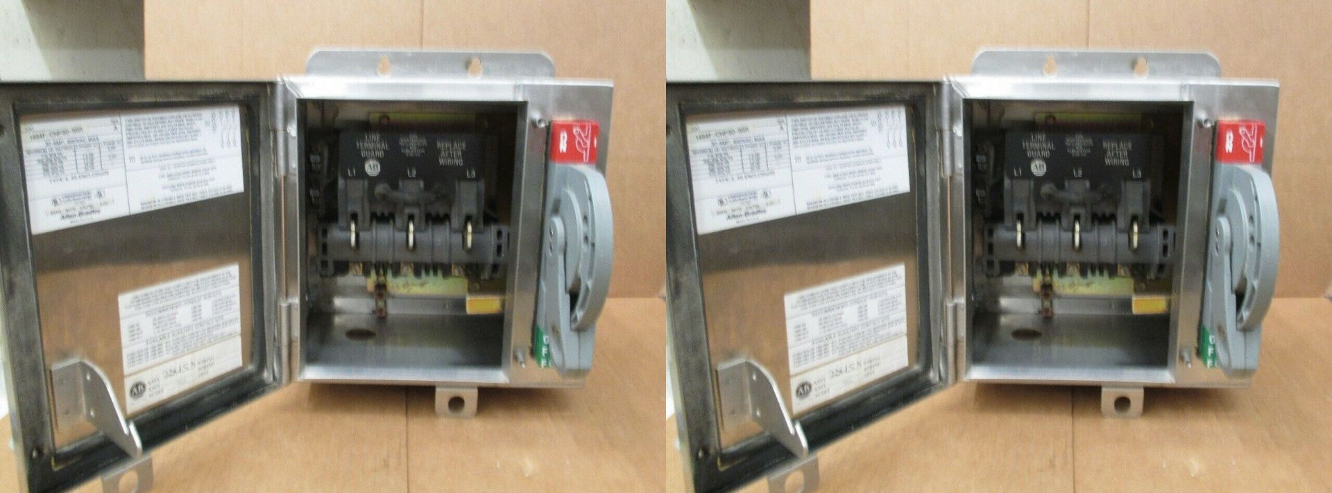 Allen Bradley 30 Amp Disconnect 1494F-CNP30-988 600 Volts Series A Type 4 4X Stainless Steel - Image 2 of 3