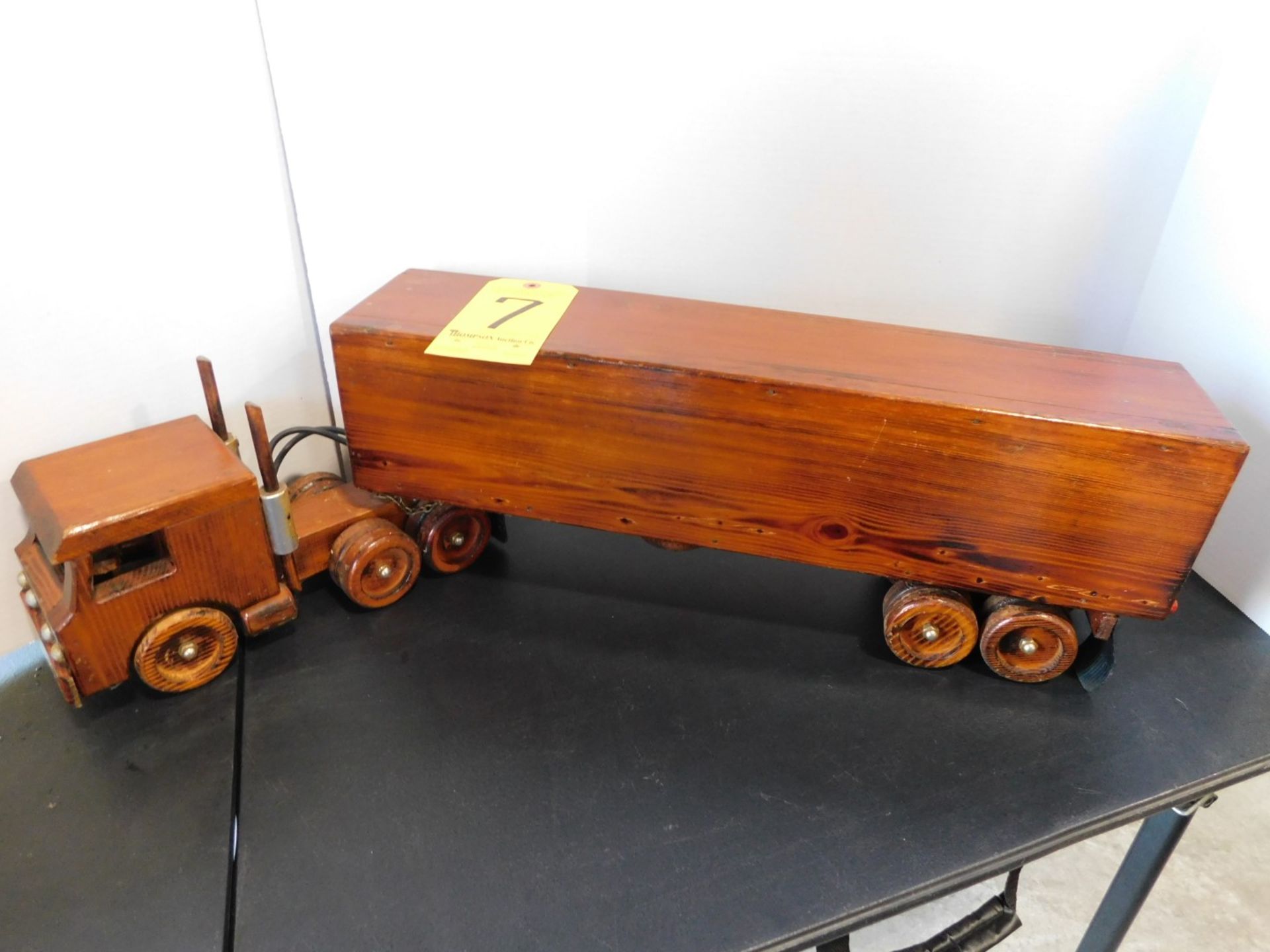 Wood Tractor and Trailer Model