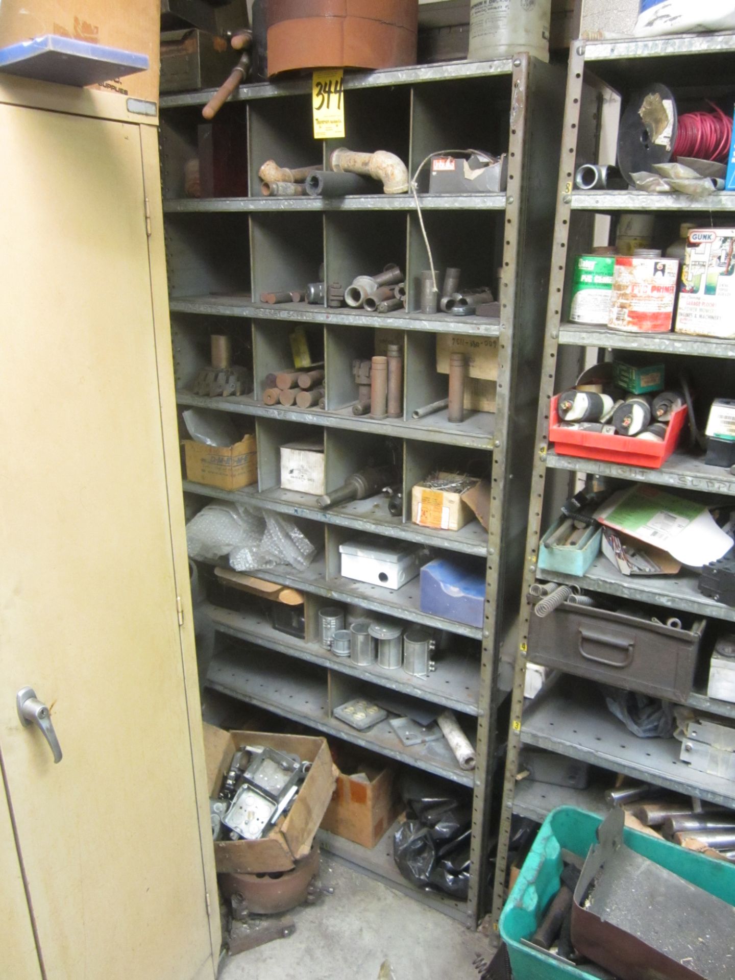 Metal Shelving Unit and Contents