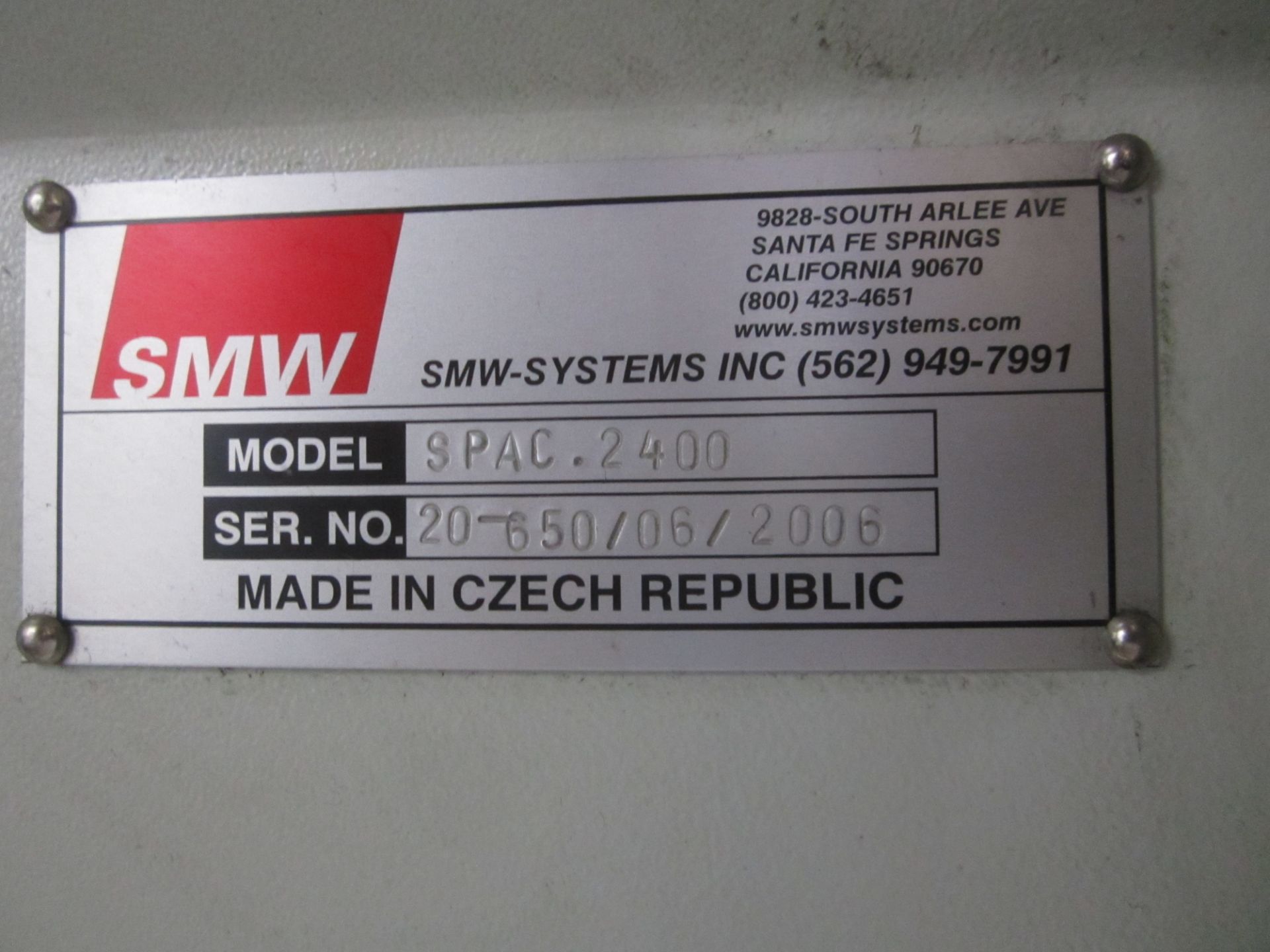 SMW Spacesaver 2400 CNC Bar Feed, s/n 20-650/06/2006, New 2006 - Image 5 of 5