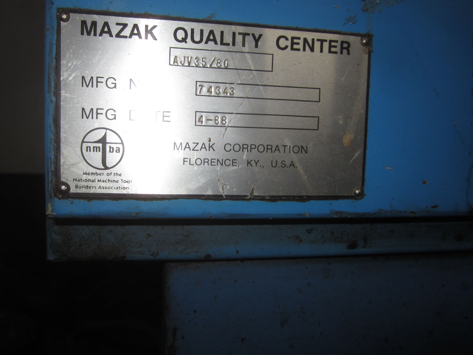 Mazak Model AJV-35/80 CNC Vertical Machining Center, s/n 74343, New 19988, Mazatrol M-32 CNC - Image 15 of 19