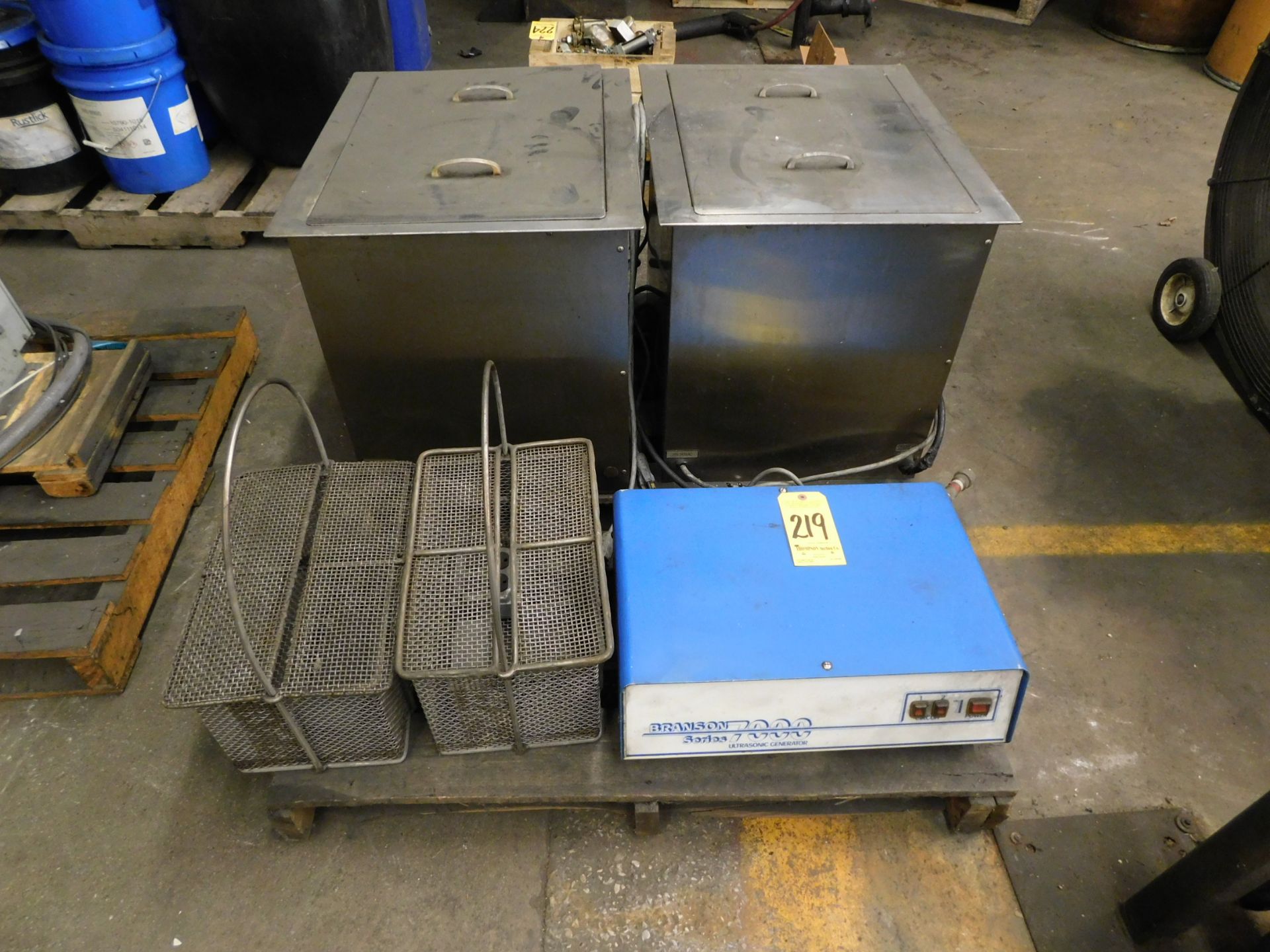 Branson Model 7000 Ultrasonic Degreaser, with (2) Stainless Steel Tanks and BasKETS