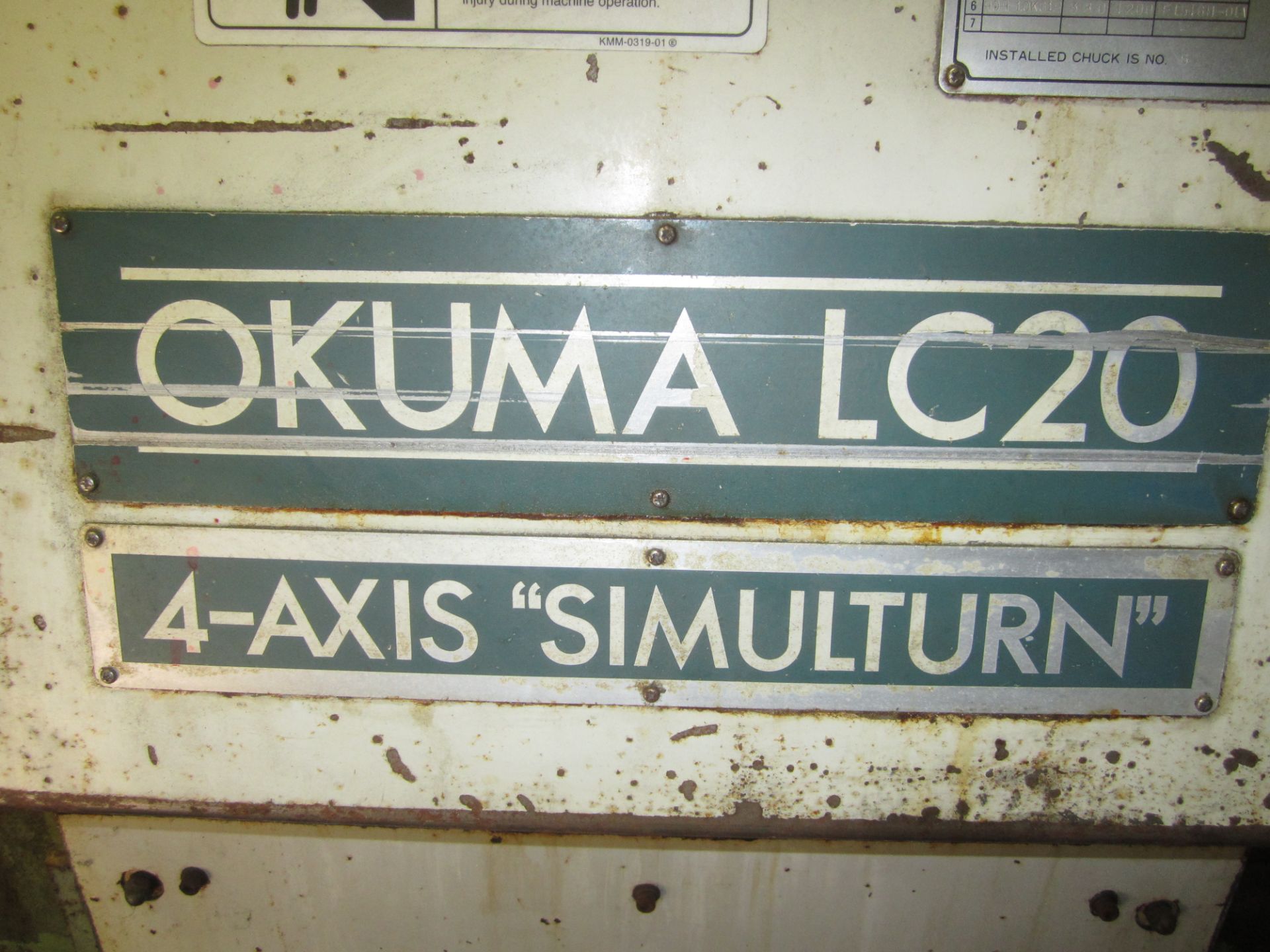 Okuma Model LC-20/2SC CNC Turning Center, s/n 3688, OSP-5000L-G CNC Control, 10" 3-Jaw Chuck, - Image 9 of 12