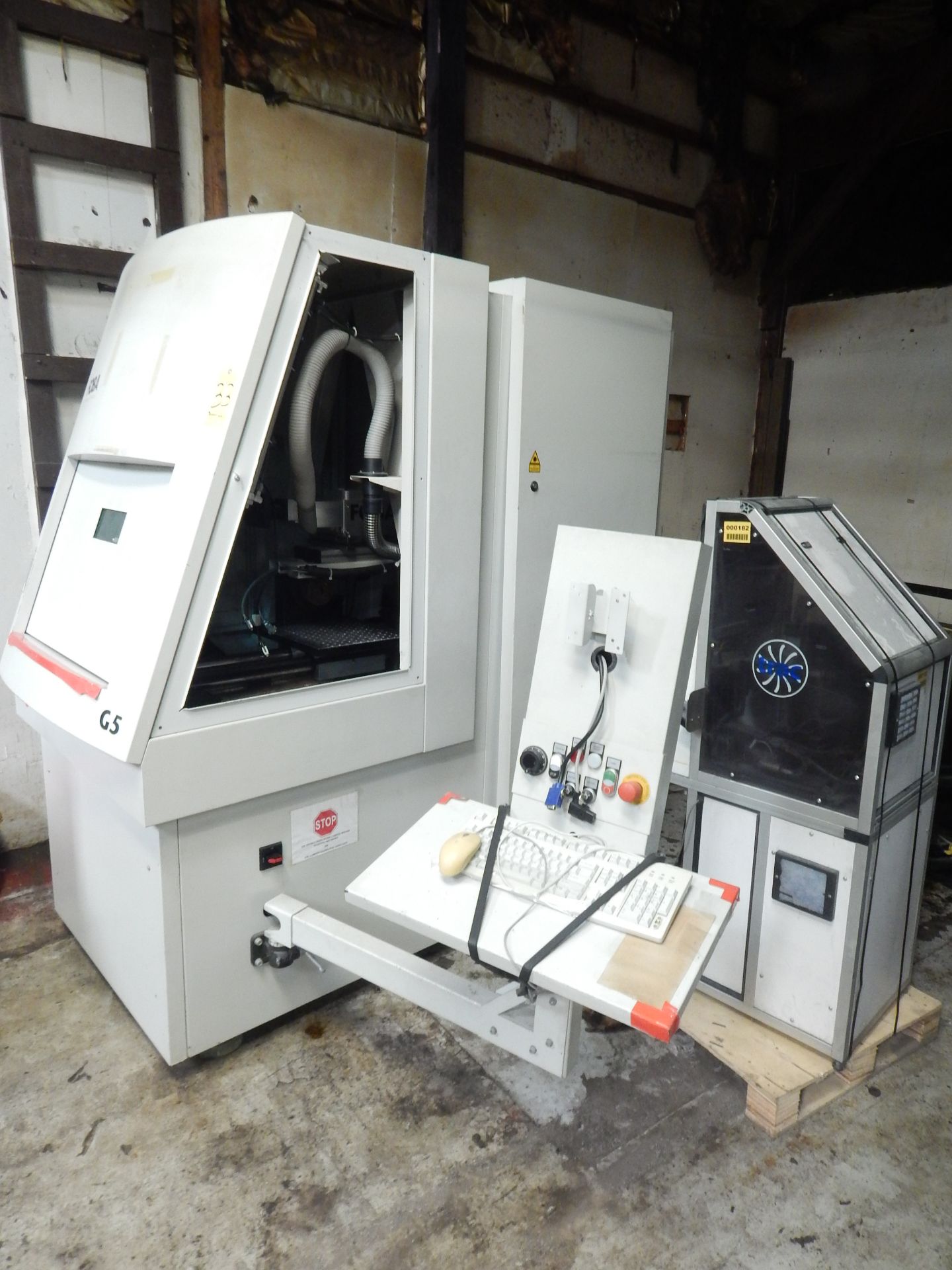 Foba Model G5 CNC Laser Parts Marker, s/n 106520/10000, New 2007, 4th Axis Indexer, 4.72" X 4.72" - Image 7 of 13