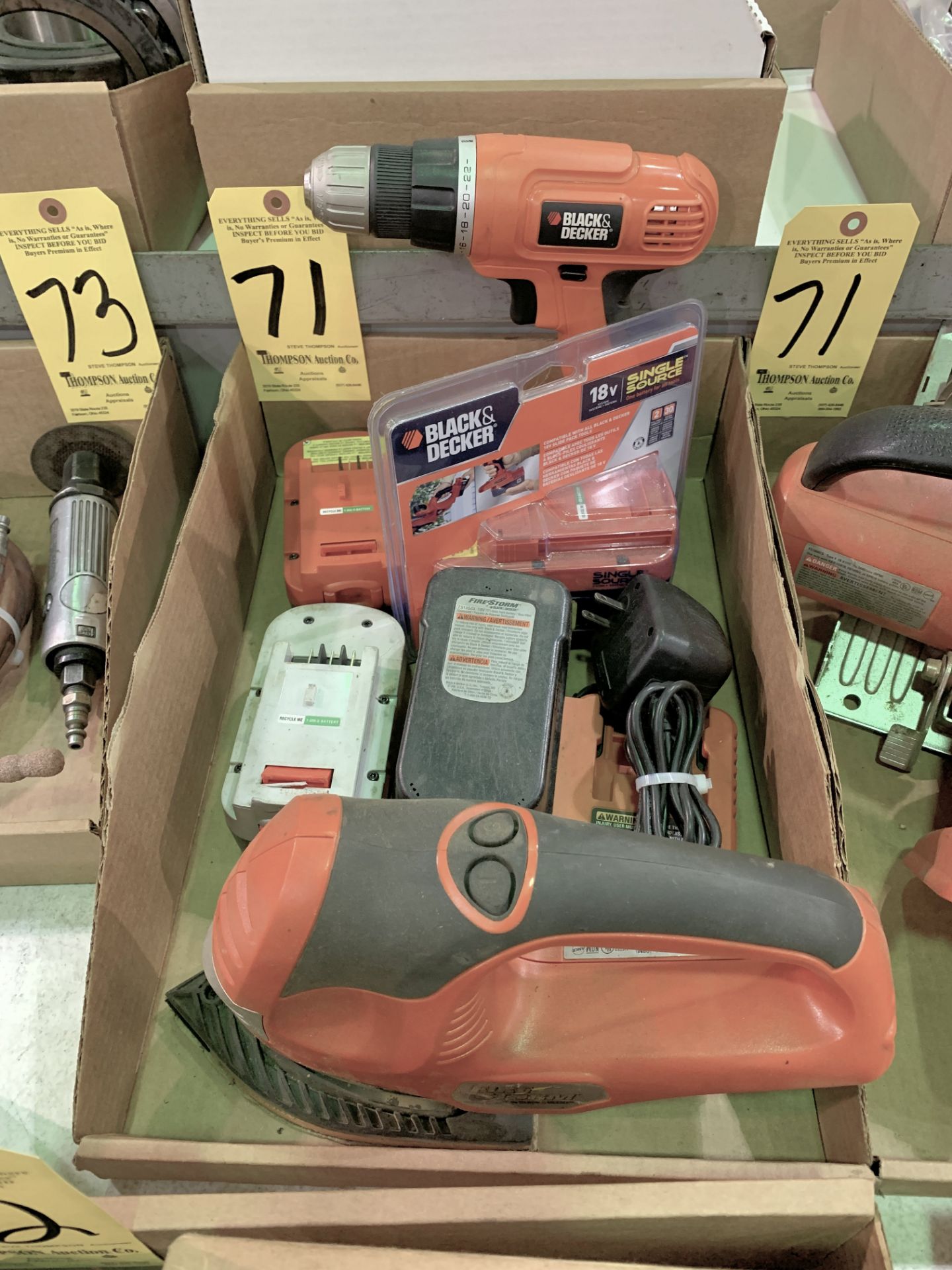 Lot-Various Fire Storm and Black & Decker Cordless Tools with Batteries and Charger in (2) Boxes - Image 2 of 2