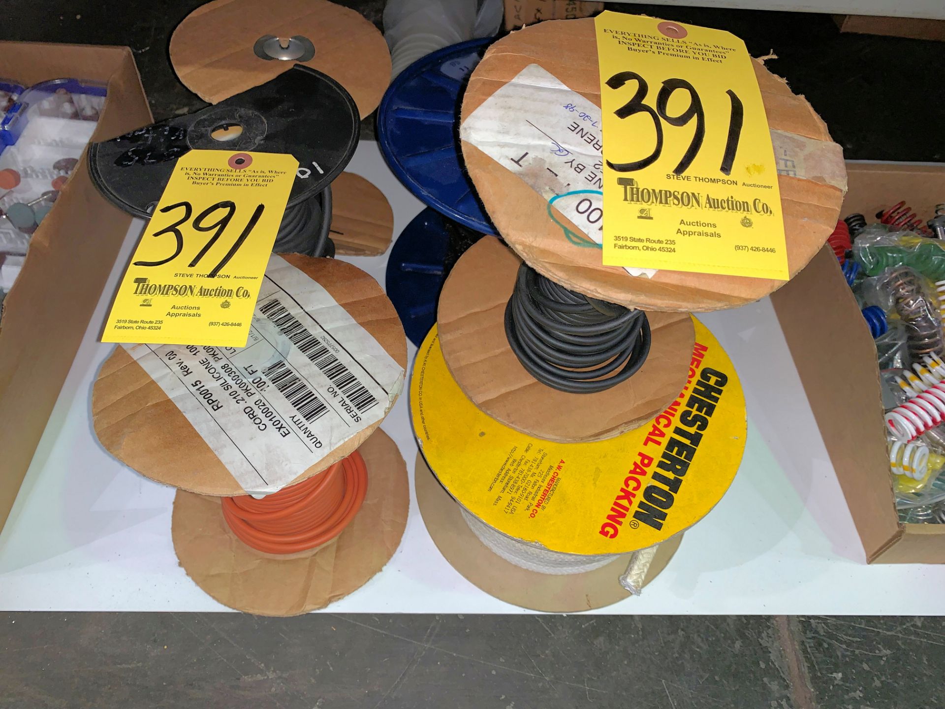 Lot-Mechanical Packing Material Spools Under (1) Bench