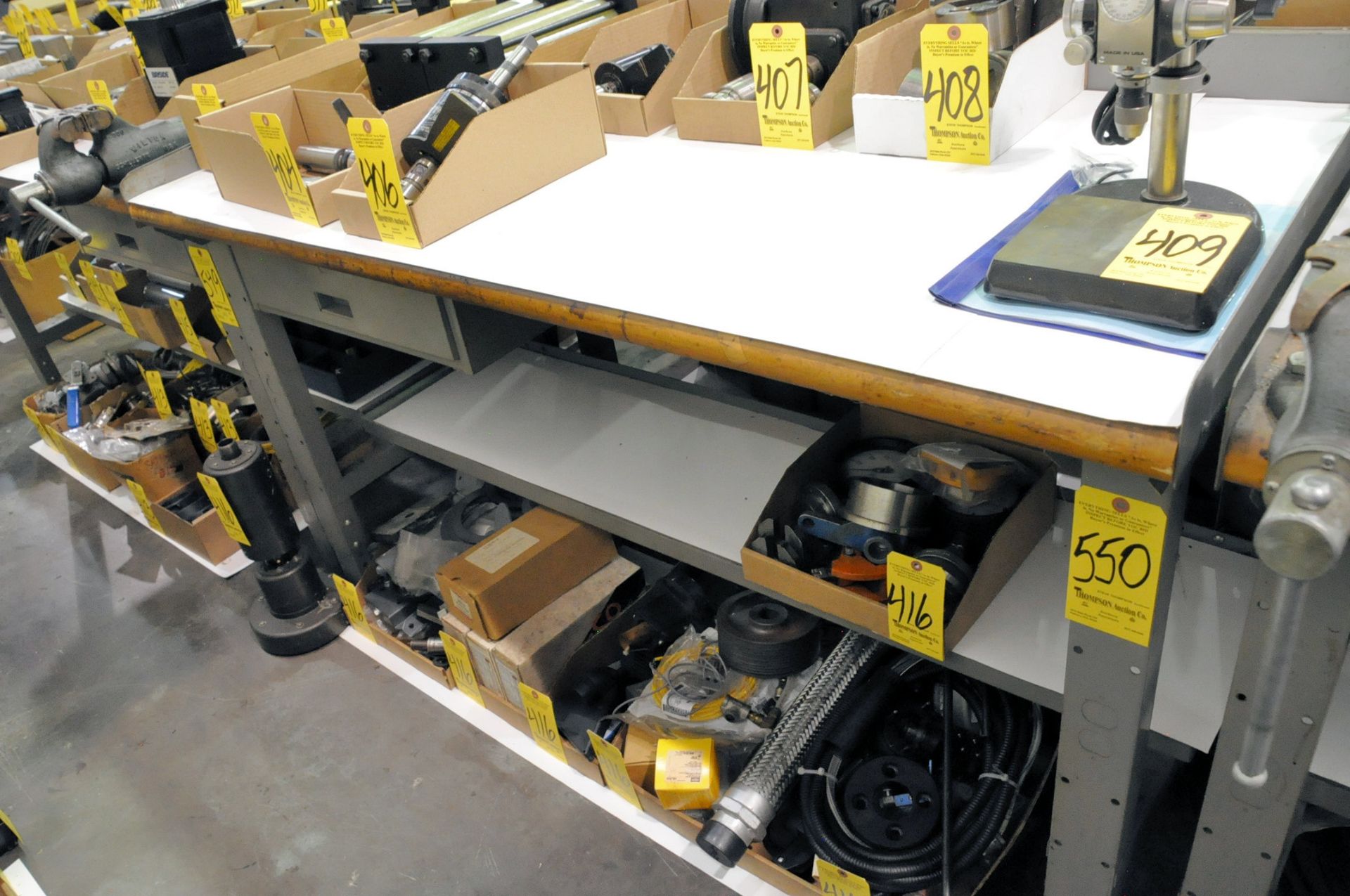 Round Edge Hardwood Top Work Bench, (Contents Not Included), (Not to be Removed Until Empty)