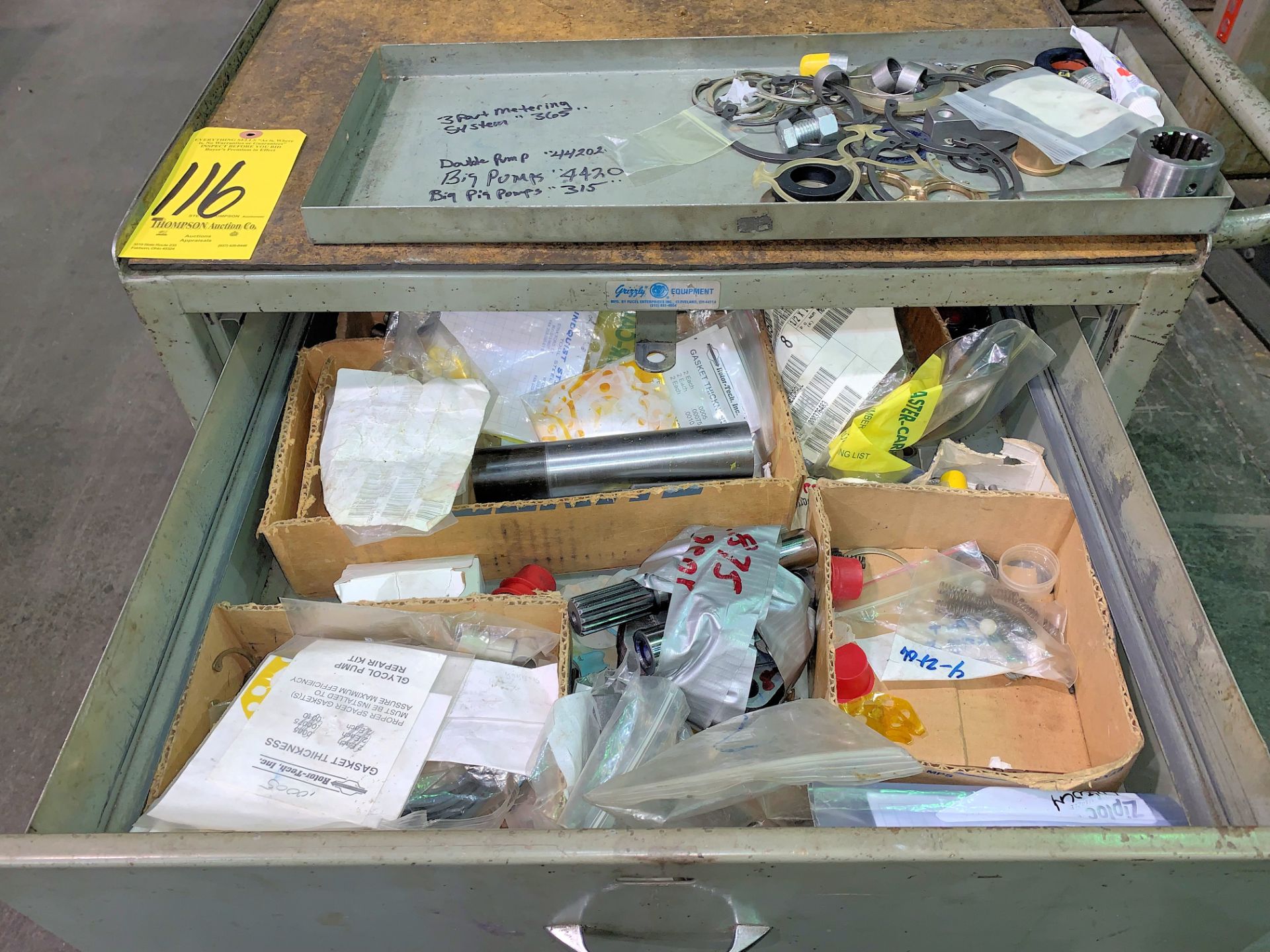 2-Drawer Single Door Rolling Cabinet with Various Die Components and Contents - Image 2 of 3