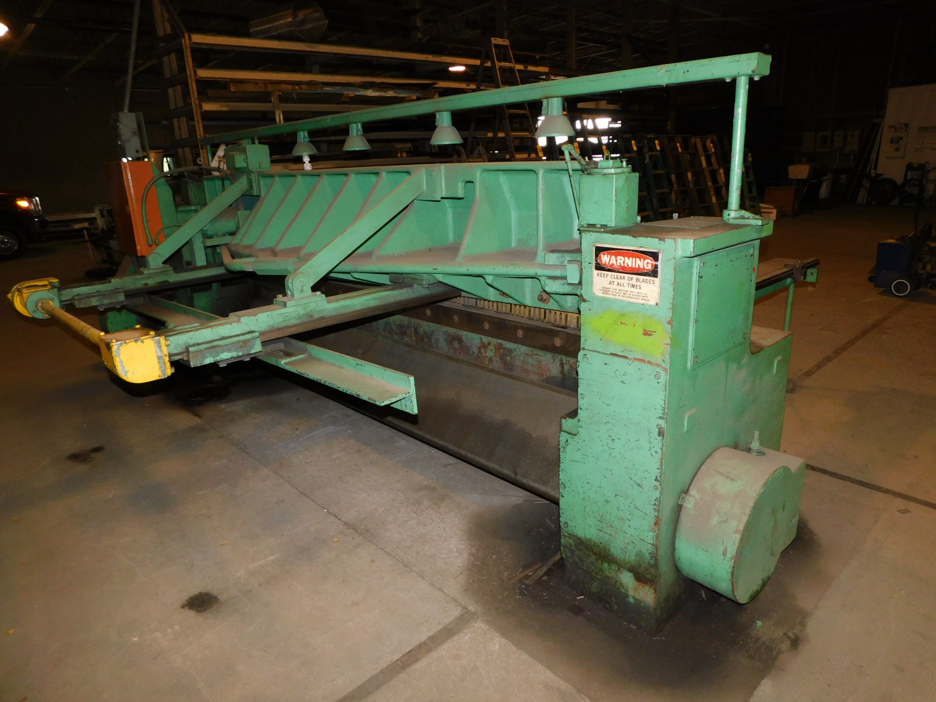 Wysong Model 1025 Power Squaring Shear, SN P37-372, 6' Squaring Arm, (3) Front Support Arms, 36" - Image 4 of 10