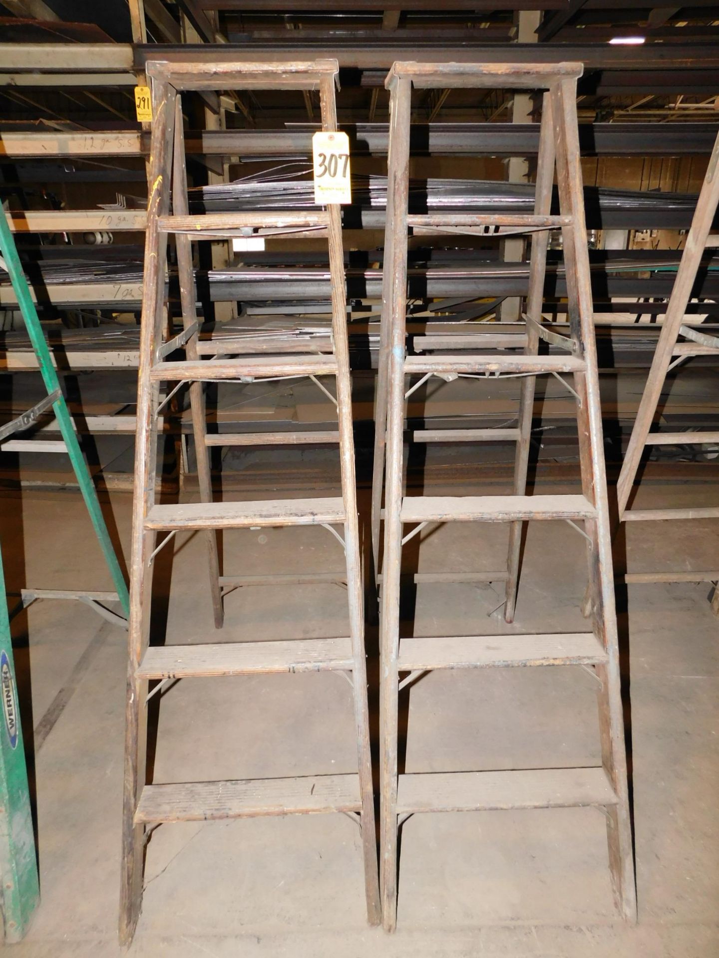 (2) Wooden 6 Ft. Step Ladders