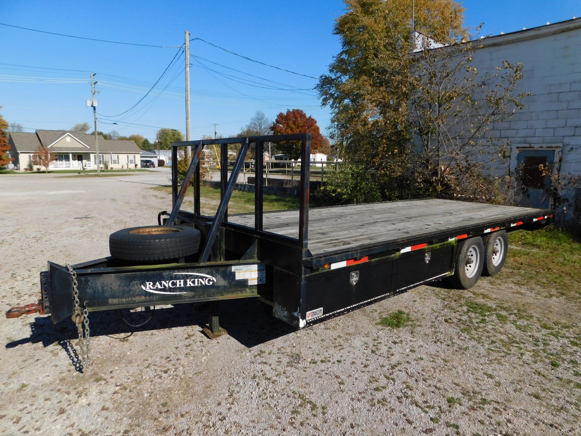 2006 Ranch King 20' Deck Over Flat Bed Trailer, Tandem Axle, 8' 8" Wide, 14,000 lb. GVWR, Tool Box