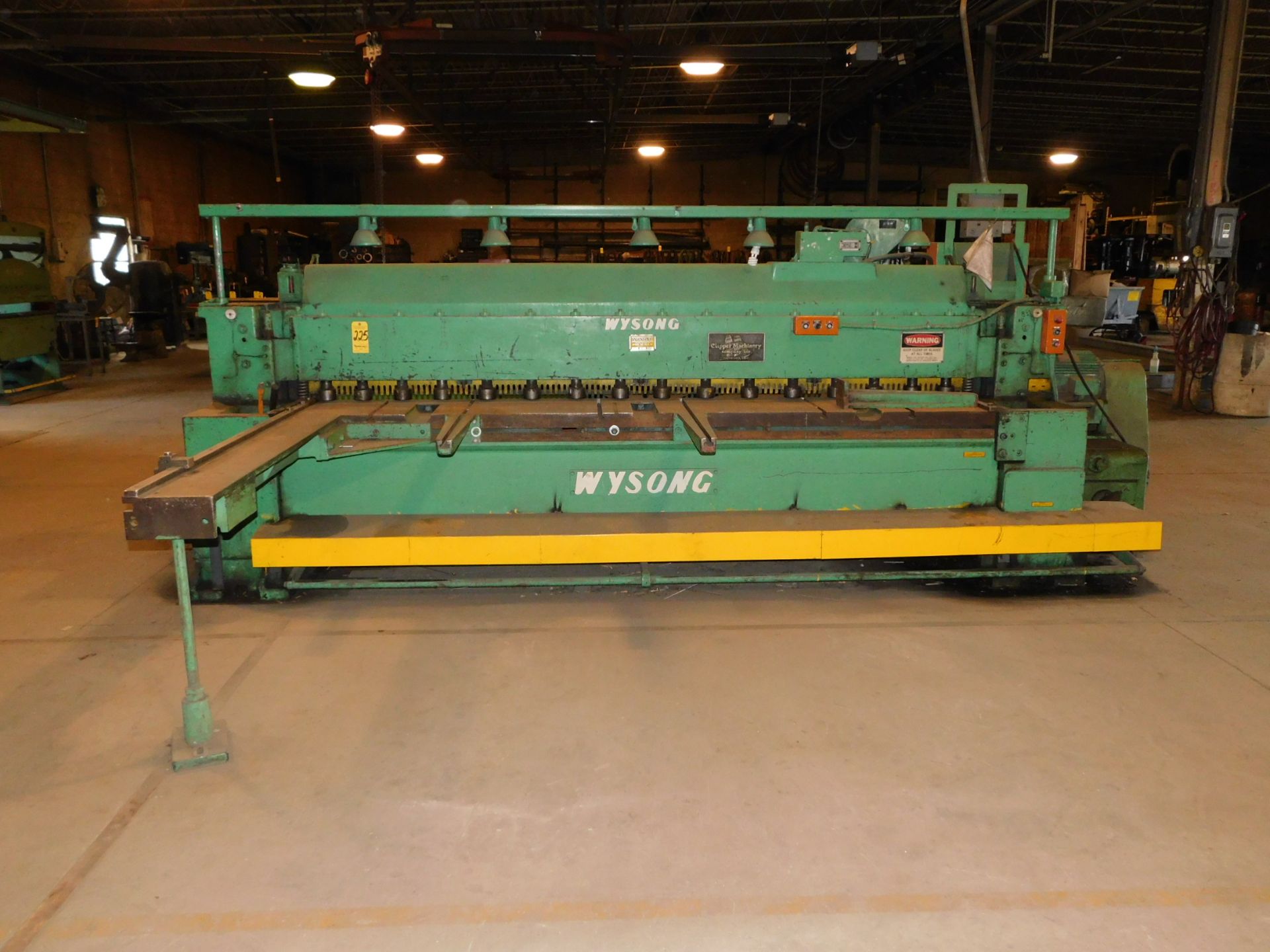 Wysong Model 1025 Power Squaring Shear, SN P37-372, 6' Squaring Arm, (3) Front Support Arms, 36" - Image 2 of 10