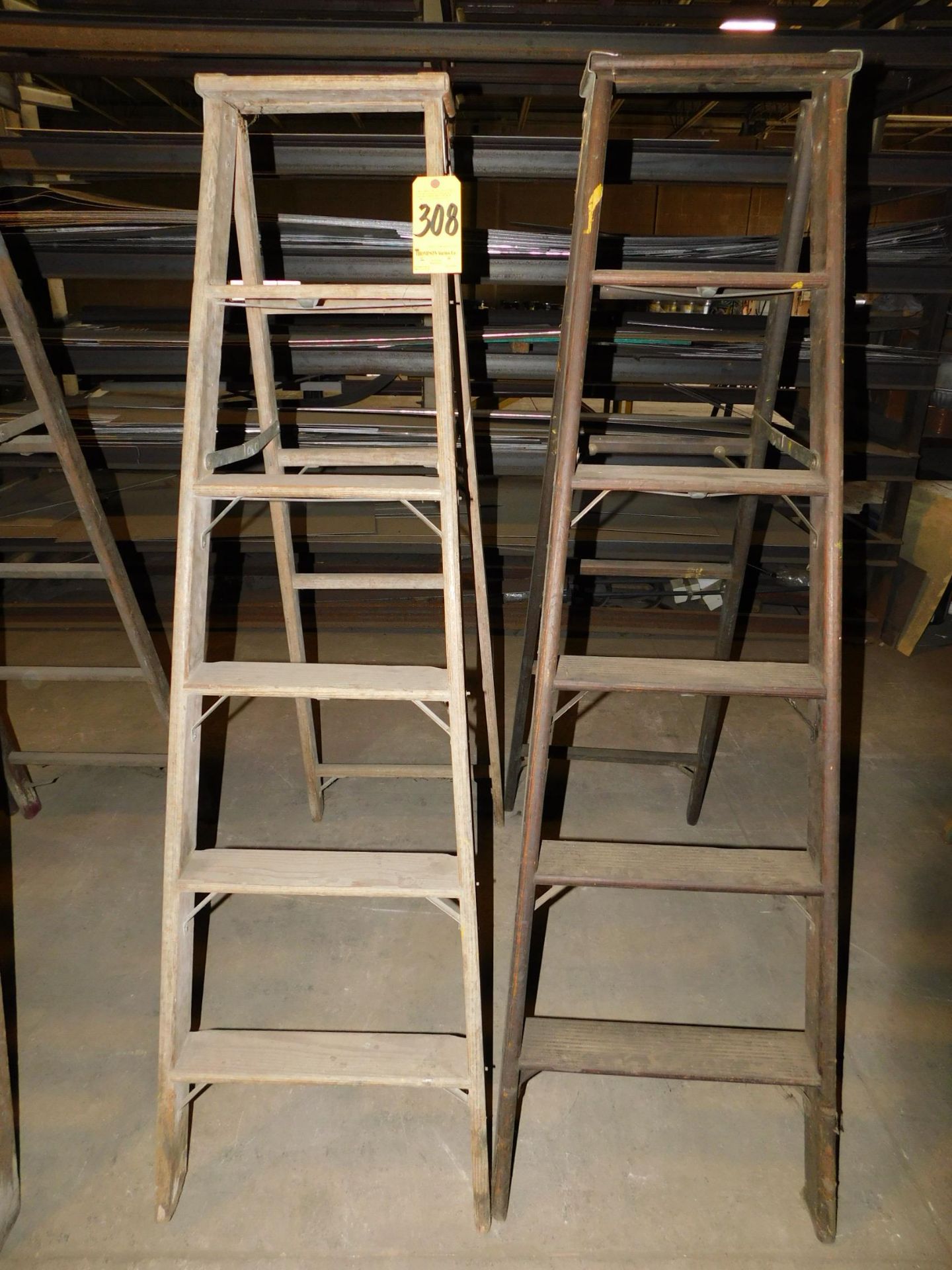 (2) Wooden 6 Ft. Step Ladders