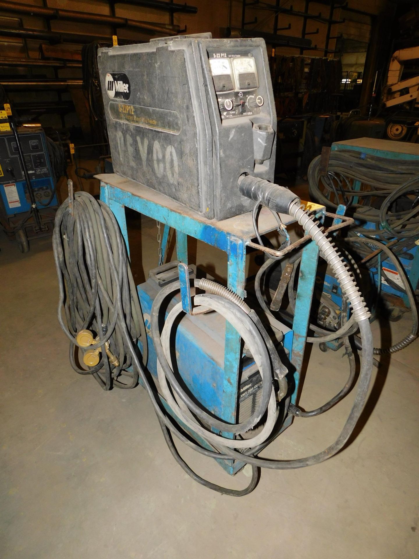 Miller XMT304 CC/CV DC Inverter Arc Welder, SN LA312947, with Miller S-22P12 Wire Feeder