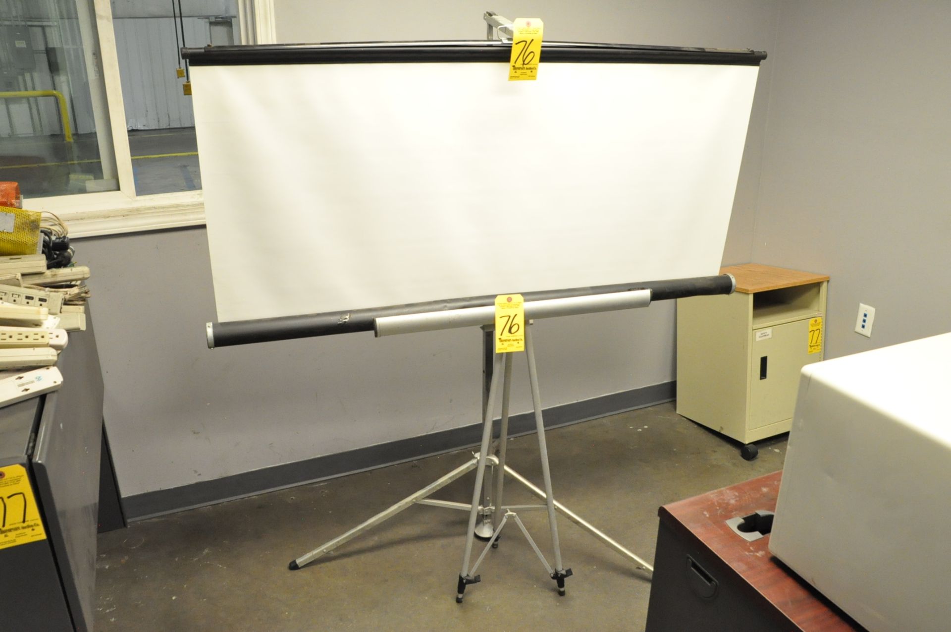 Lot-(1) Projector Screen and (1) Visual Aid Stand