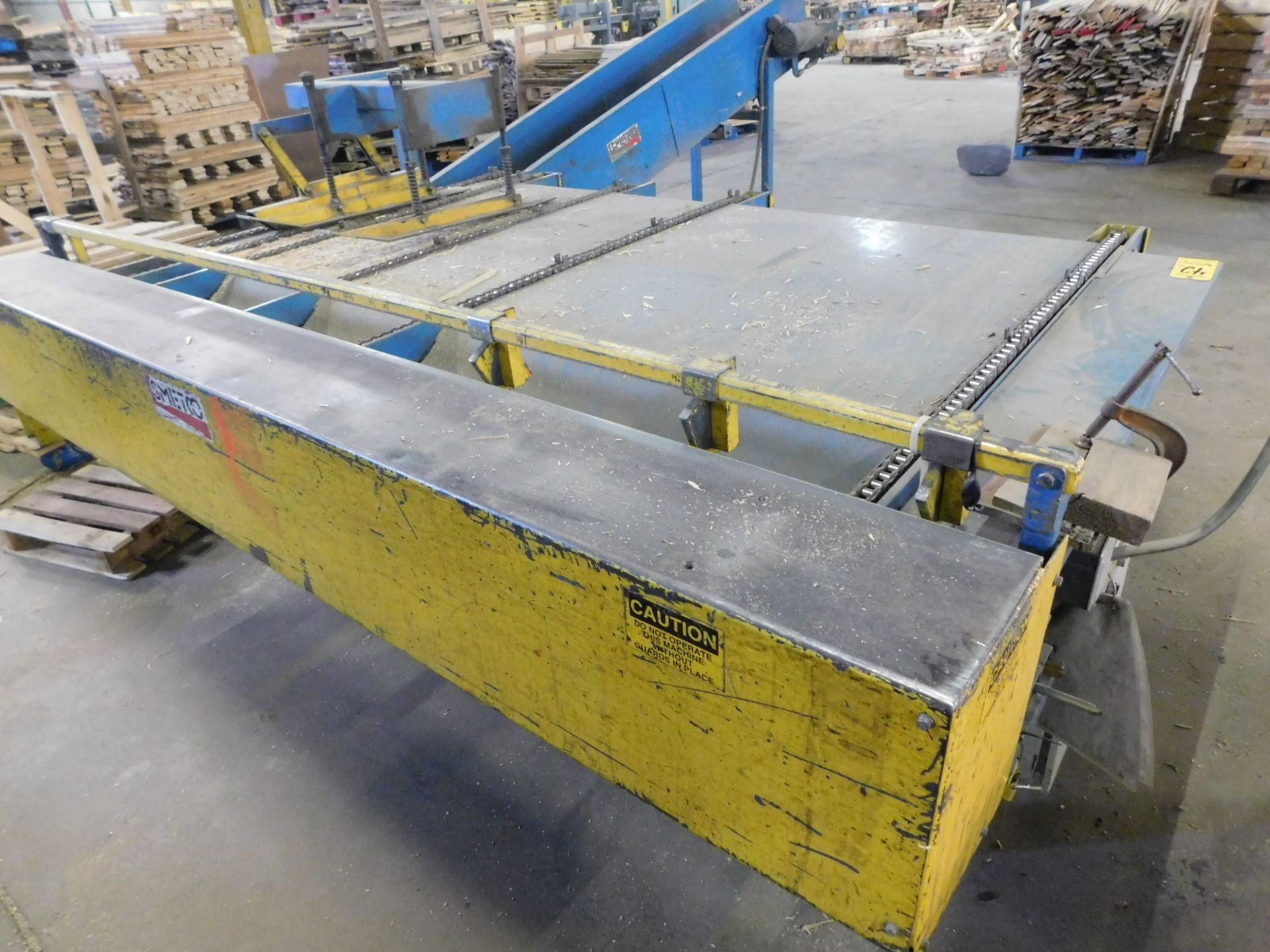 Smetco Edger Saw, 5-Chain, 102" x 6', Top-Mounted Guide, 16" x 11' Side Mounted Inclined Conveyor, - Image 4 of 5