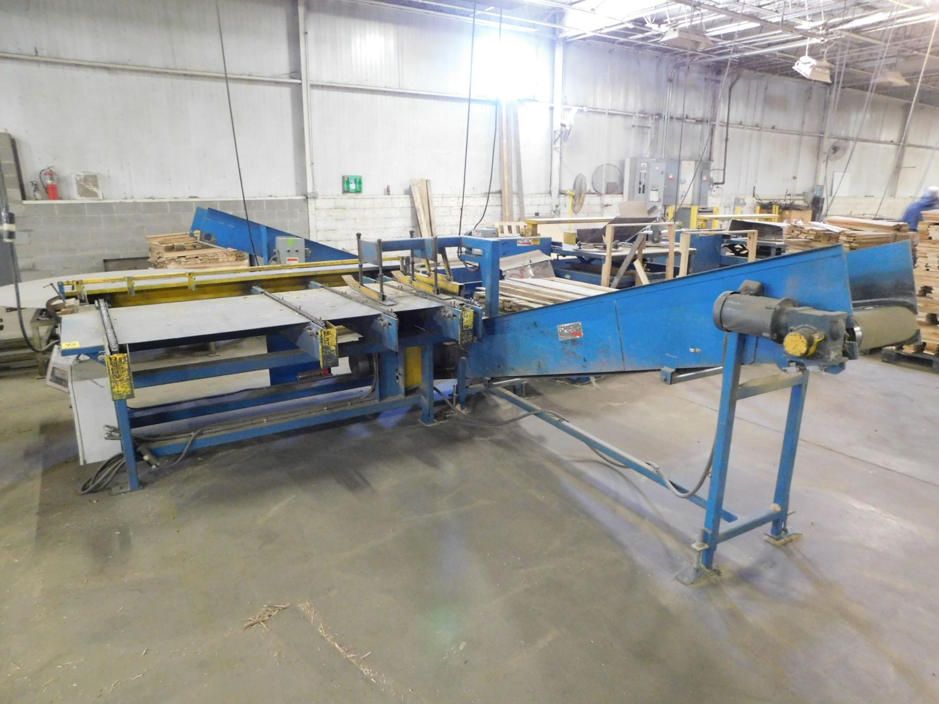 Smetco Edger Saw, 5-Chain, 102" x 6', Top-Mounted Guide, 16" x 11' Side Mounted Inclined Conveyor,