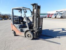 Toyota 8FGU15 Fork Lift Truck, SN 64660, 2,500 lb. Max. Load Capacity, LP Gas Engine, Overhead