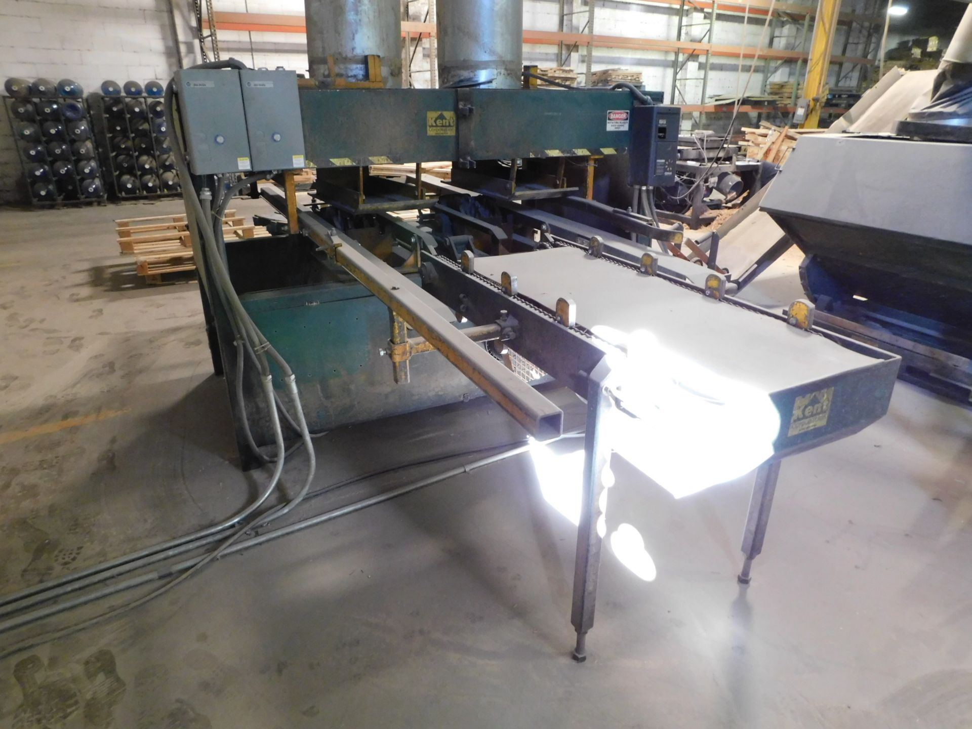 Kent Corporation Double Notcher Saw, 24" x 5' 2-Chain Infeed Conveyor, 50" Wide Pass Thru - Image 4 of 9