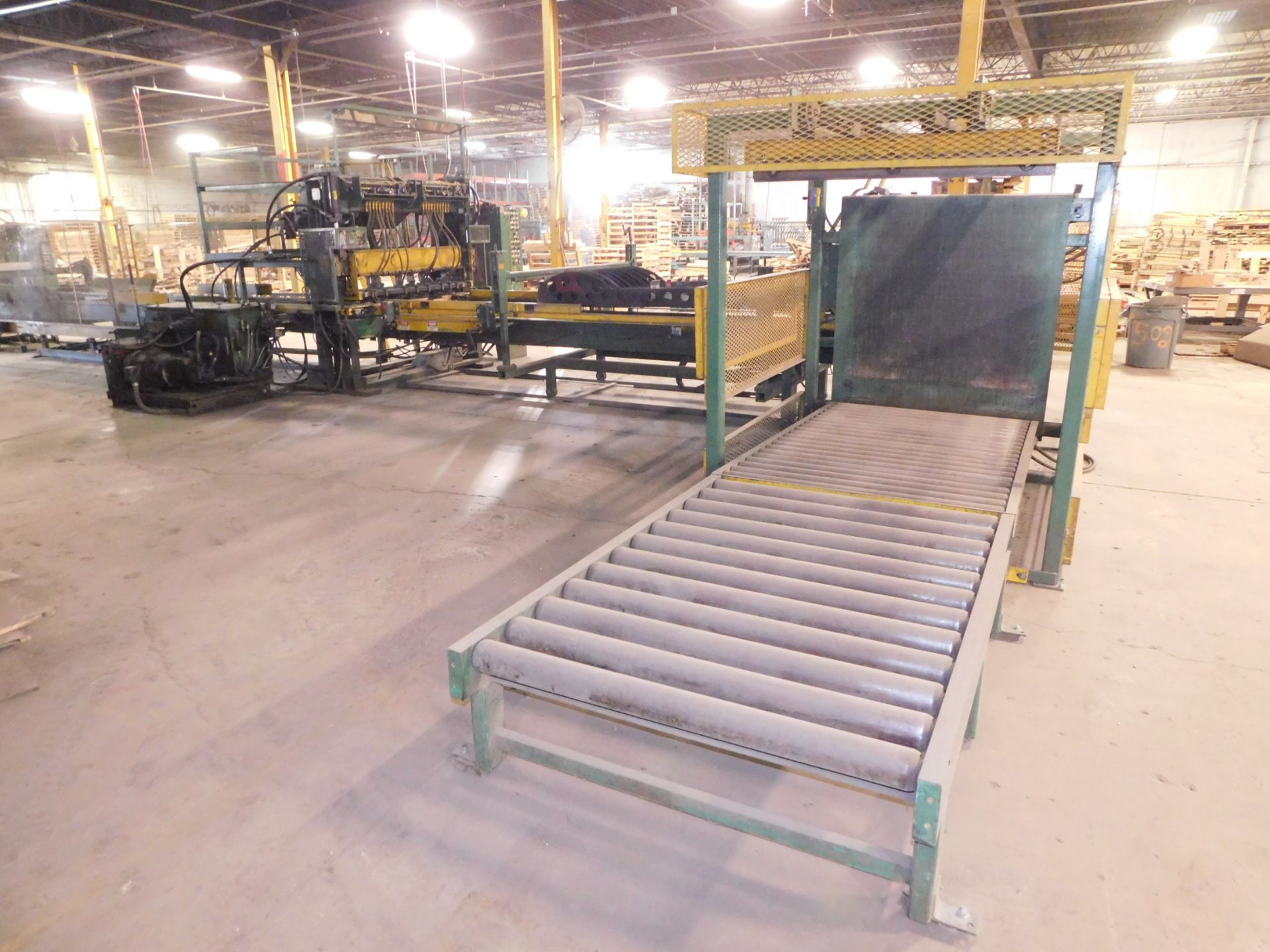 2000 GBN Excalibur Automatic Pallet Nailer, 48" x 13' Infeed Roller Conveyor, Auto Feed System, - Image 4 of 14