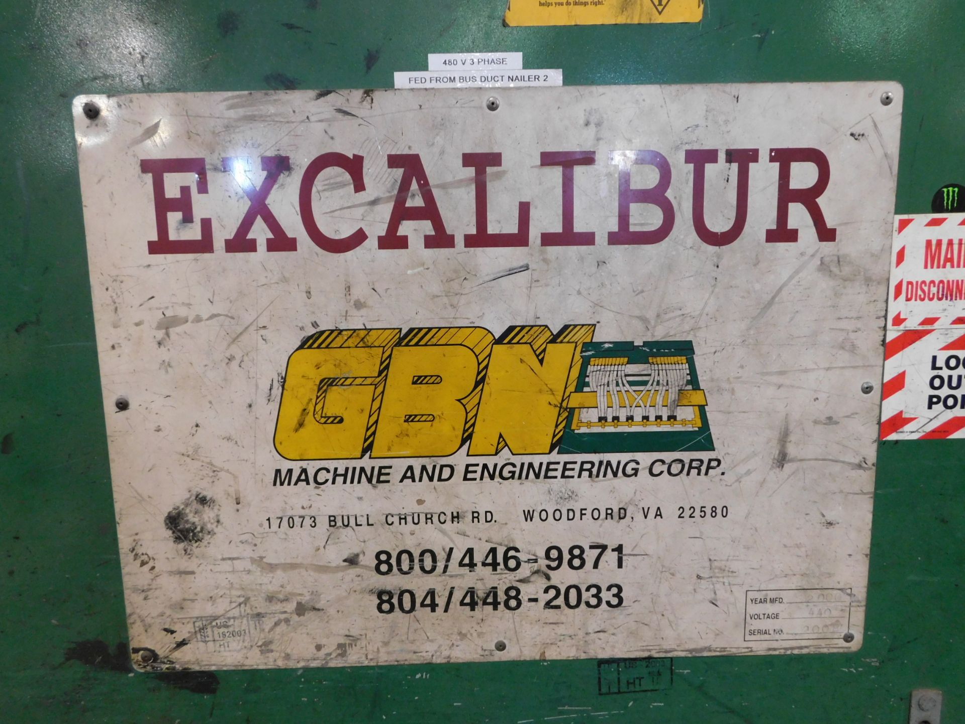 2000 GBN Excalibur Automatic Pallet Nailer, 48" x 13' Infeed Roller Conveyor, Auto Feed System, - Image 12 of 14