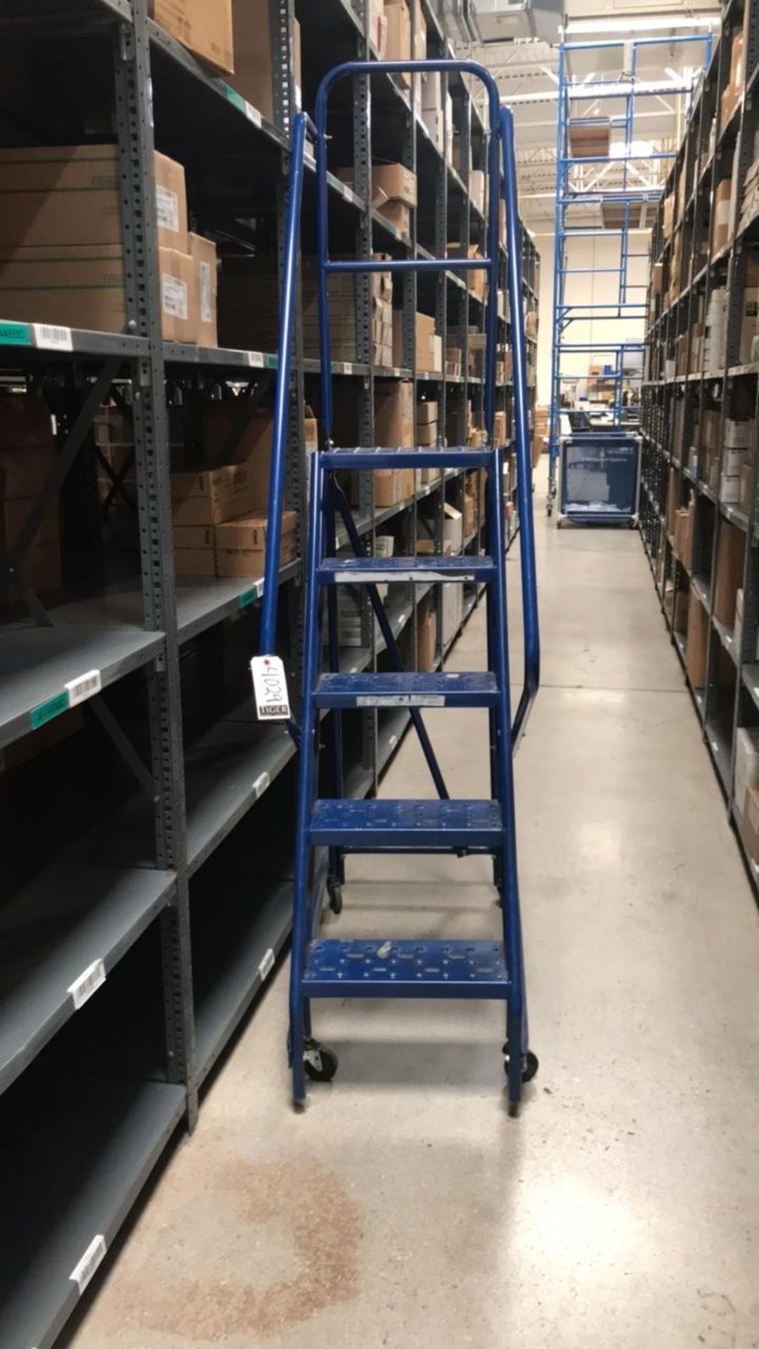 (2) Rolling Steel Warehouse Ladders - Image 2 of 2