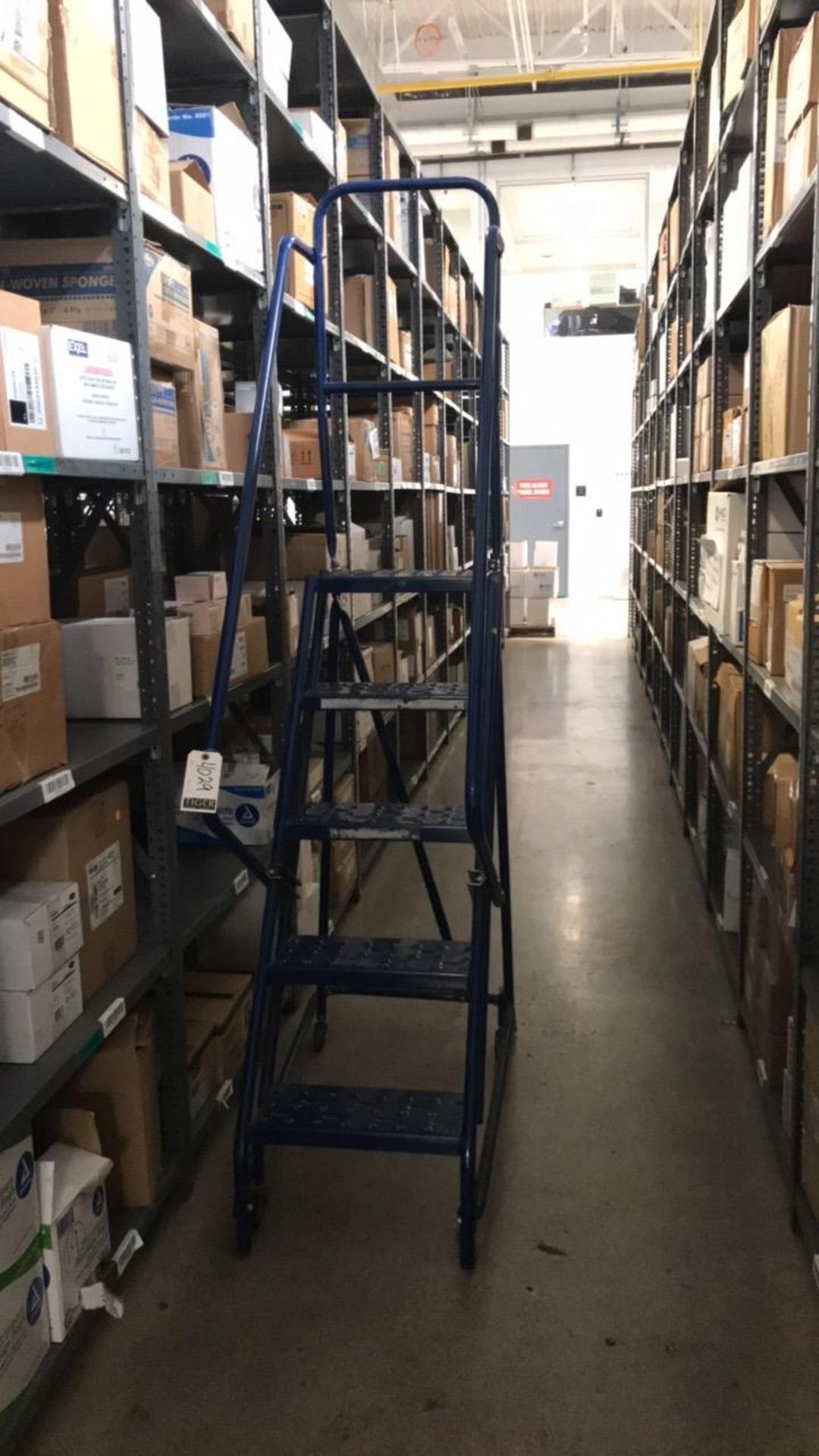 (2) Rolling Steel Warehouse Ladders