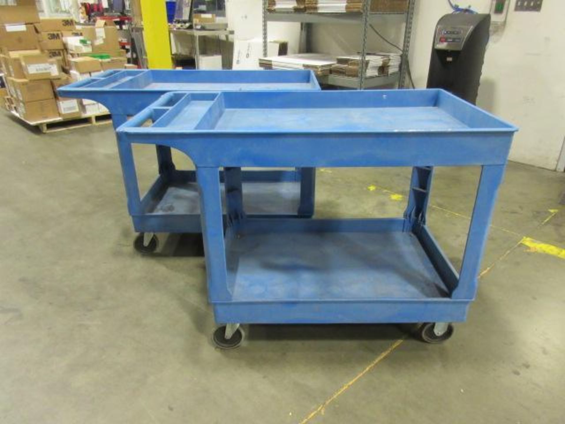 Uline Heavy Duty Plastic Utility Carts - Image 3 of 4