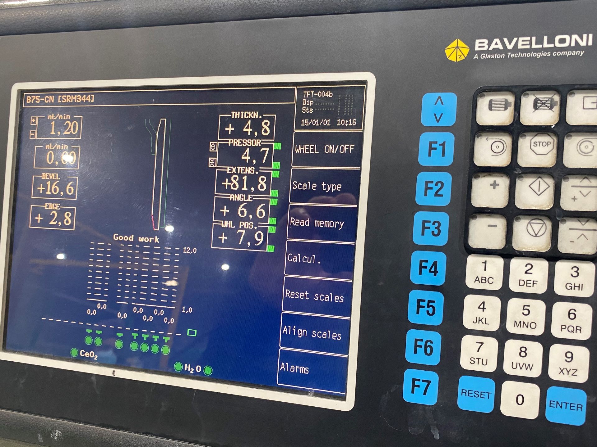 2008 BAVELLONI CNC GLASS 7 SPINDLE BEVELING MACHINE, MODEL B75CNS, 600V, S/N 113529 - Image 3 of 4