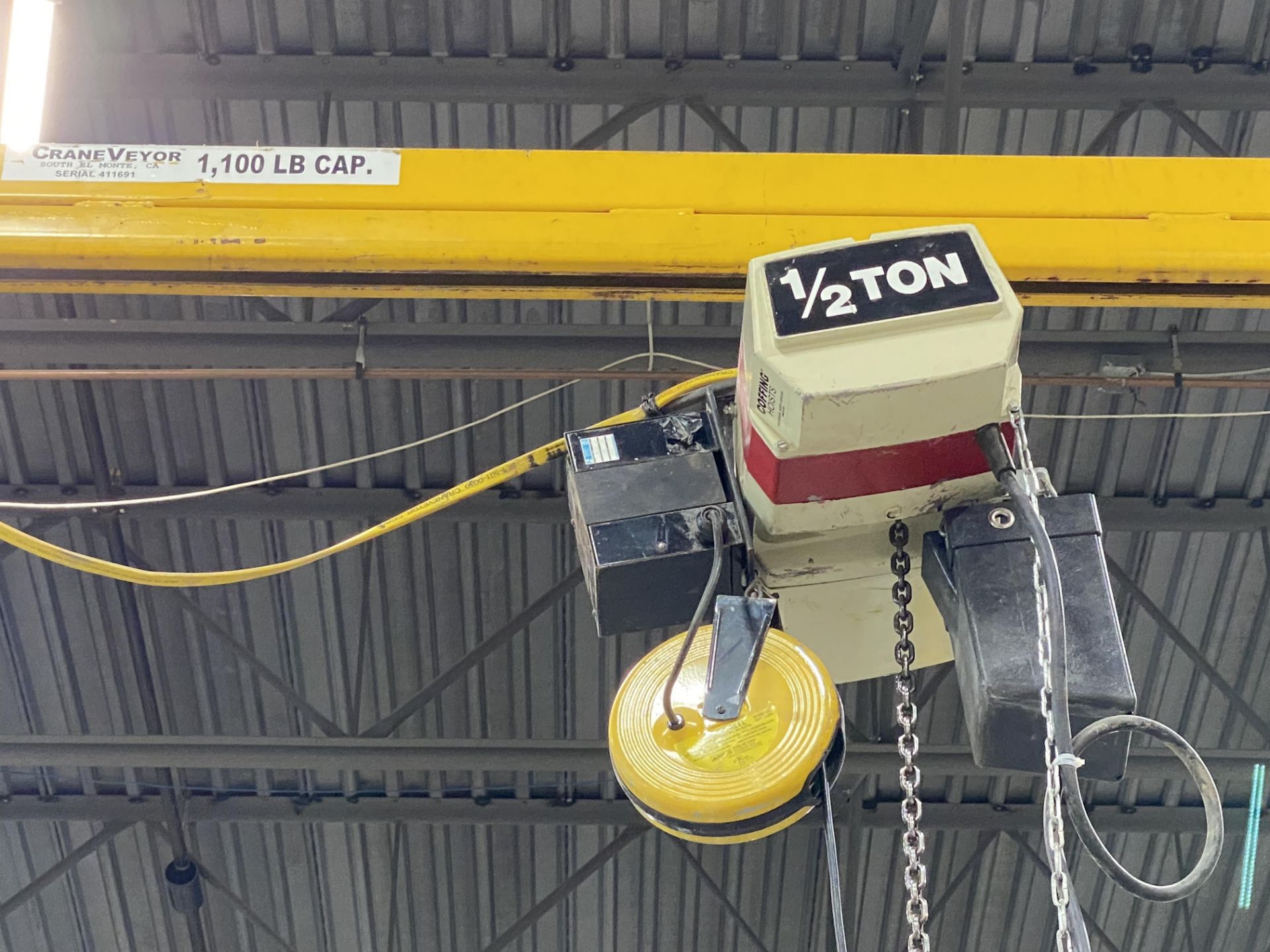 CV TRANSTATION CRANVEYOR FREE STANDING CRANE SYSTEM, 20’ X 80’, COFFING ½ TON ELECTRIC HOIST - Image 2 of 2