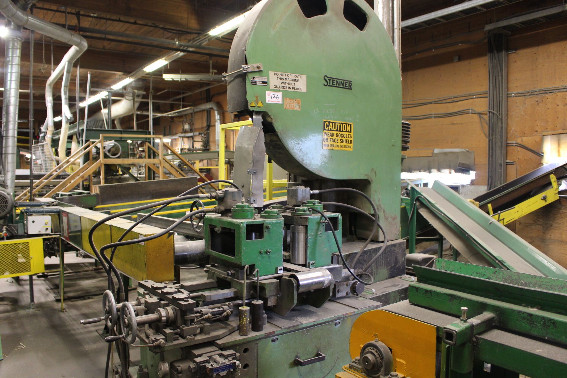 STENNER 42" VERTICAL RESAW, MODEL VHJ-105; S/N 842; W/ FEEDWORKS; 40HP, HPU W/ THERMAL TRANSFER