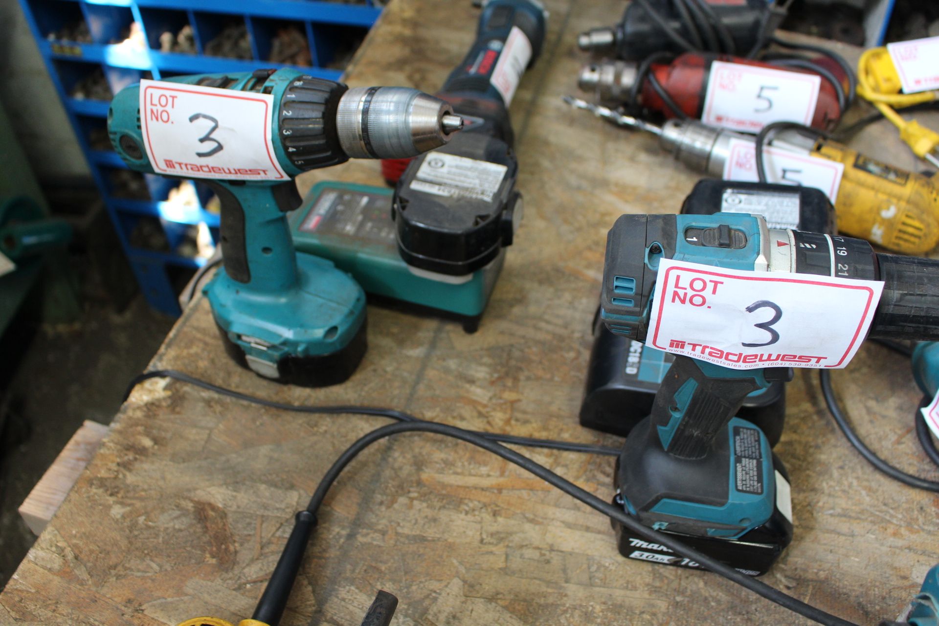 (2) MAKITA CORDLESS DRILLS & CHARGERS