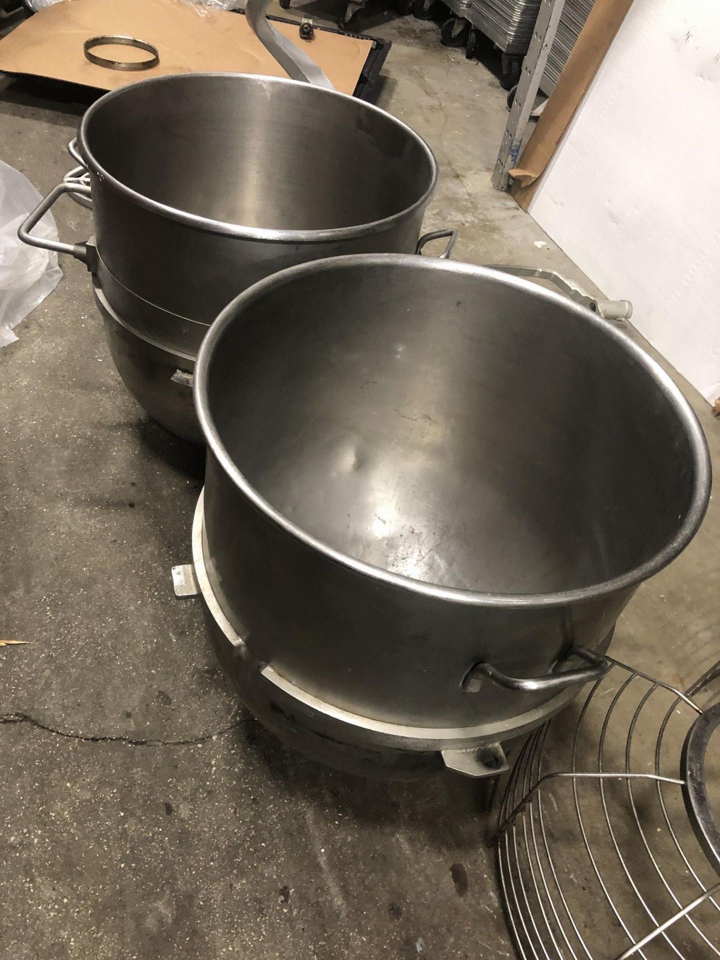 (2) Hobart Bowls 22.5" diameter x 26" deep (approx. 80 qt bowls) Loading is free. Skidding or