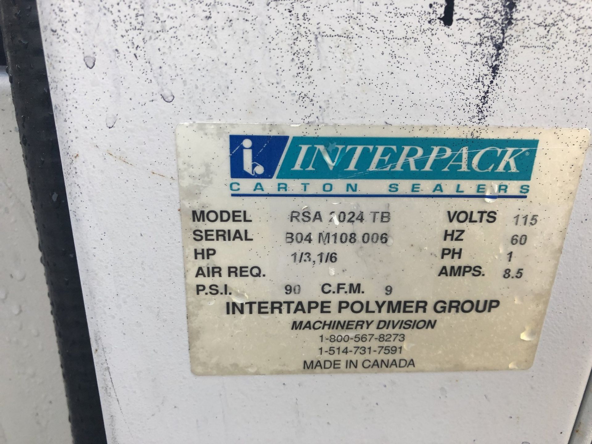 Interpack model RSA 2024 TB top and bottom case taper, serial#B04 M108 006. Loading is free. - Image 2 of 7