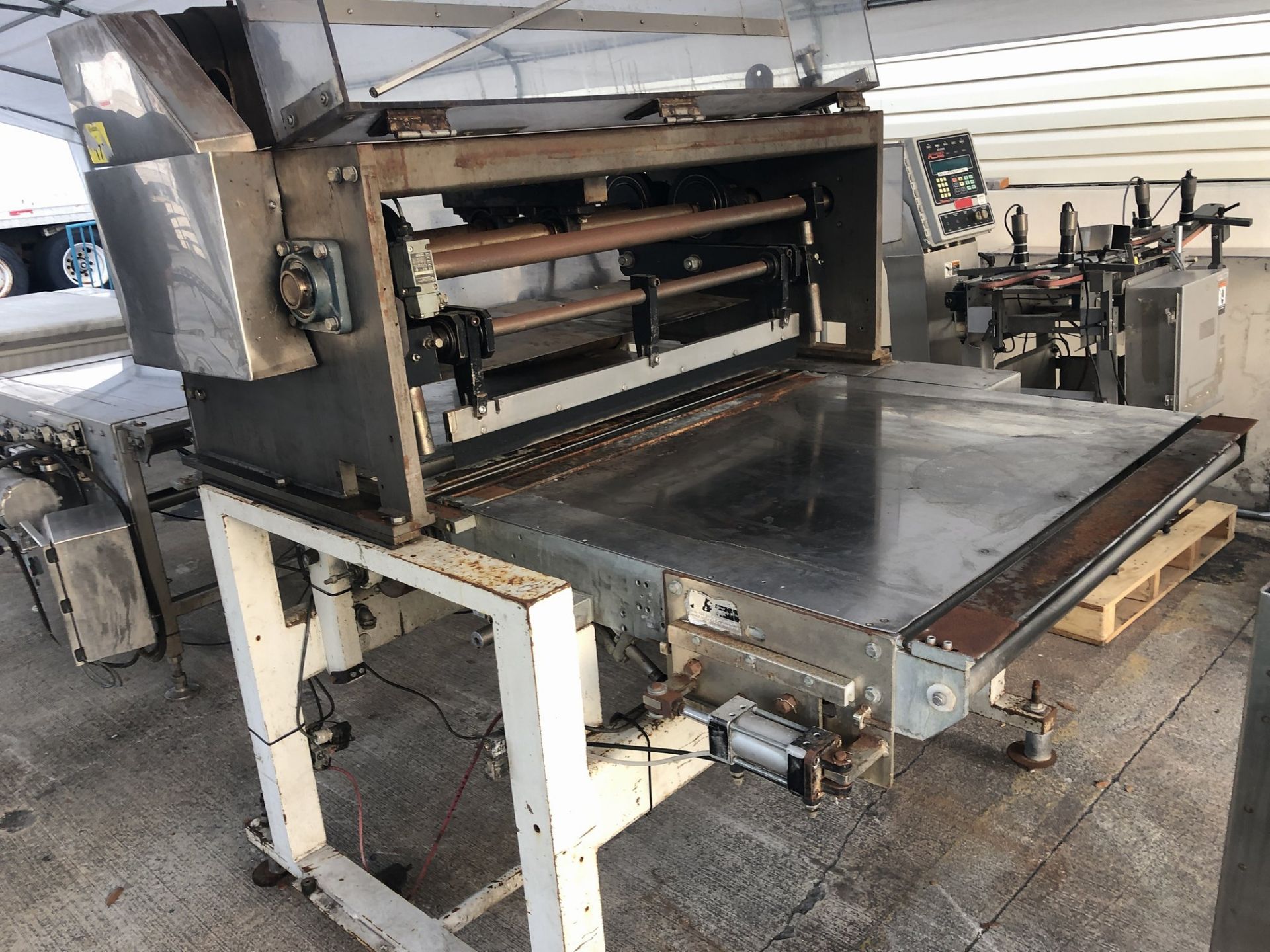 Guillotine Cutter with 40" wide reciprocating knife, 42" wide x 72" long conveyor without belt, with - Image 2 of 8