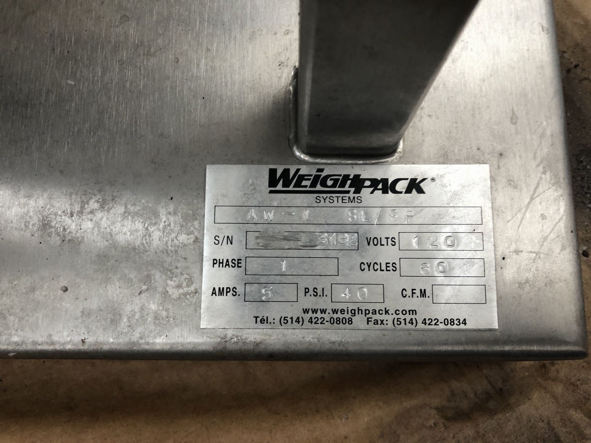 Weighpack model AW-1 SL/SP Single lane Net Weigher, serial#3192, 120 volts. Stainless steel hopper - Image 5 of 5