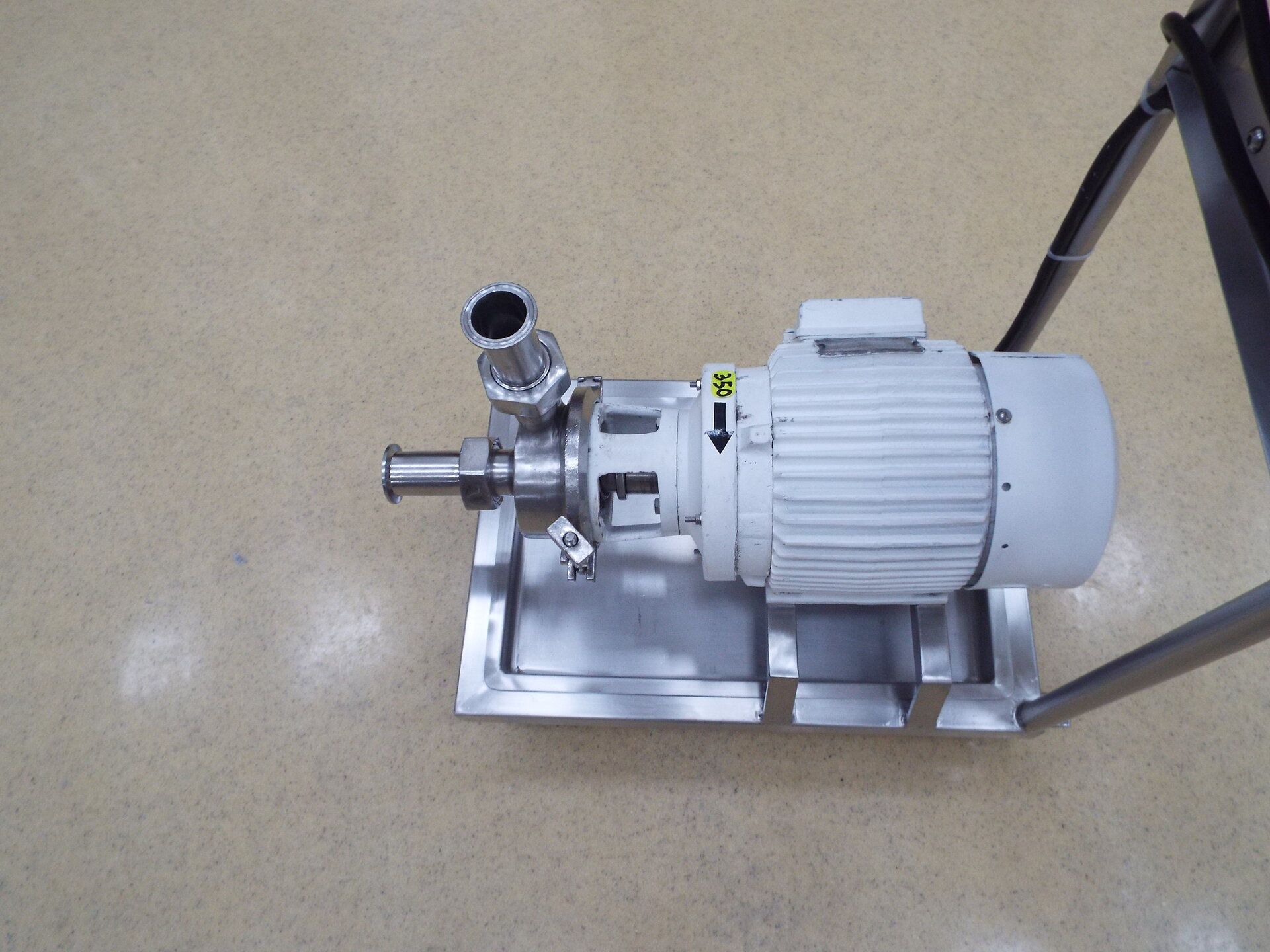 Remsa stainless steeel 1HP centrifugal pump 4" impeler on stainless steel platform on casters - Image 2 of 3