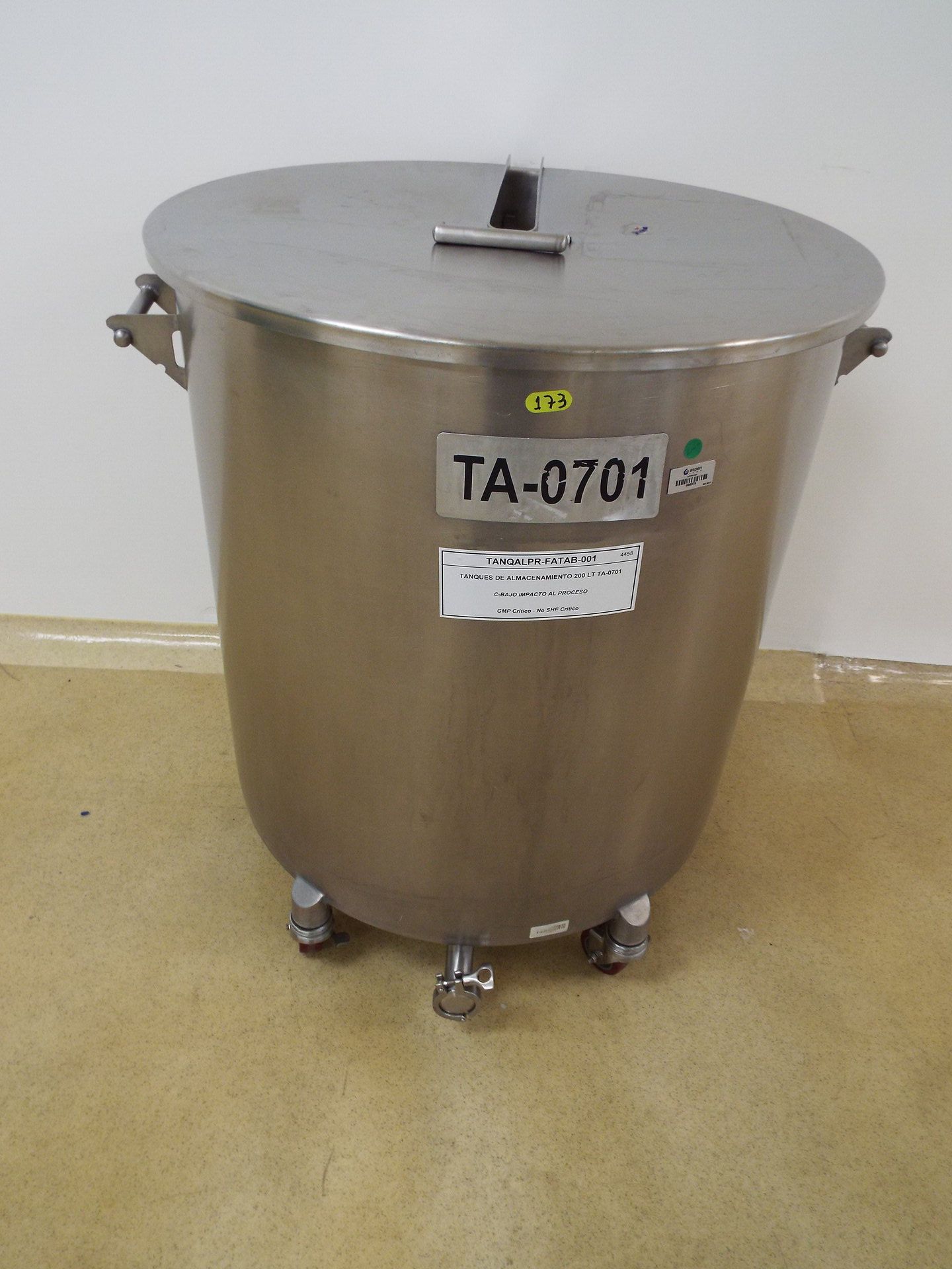 (2) Stainless steel 270 liter Tanks with lid - Image 2 of 3