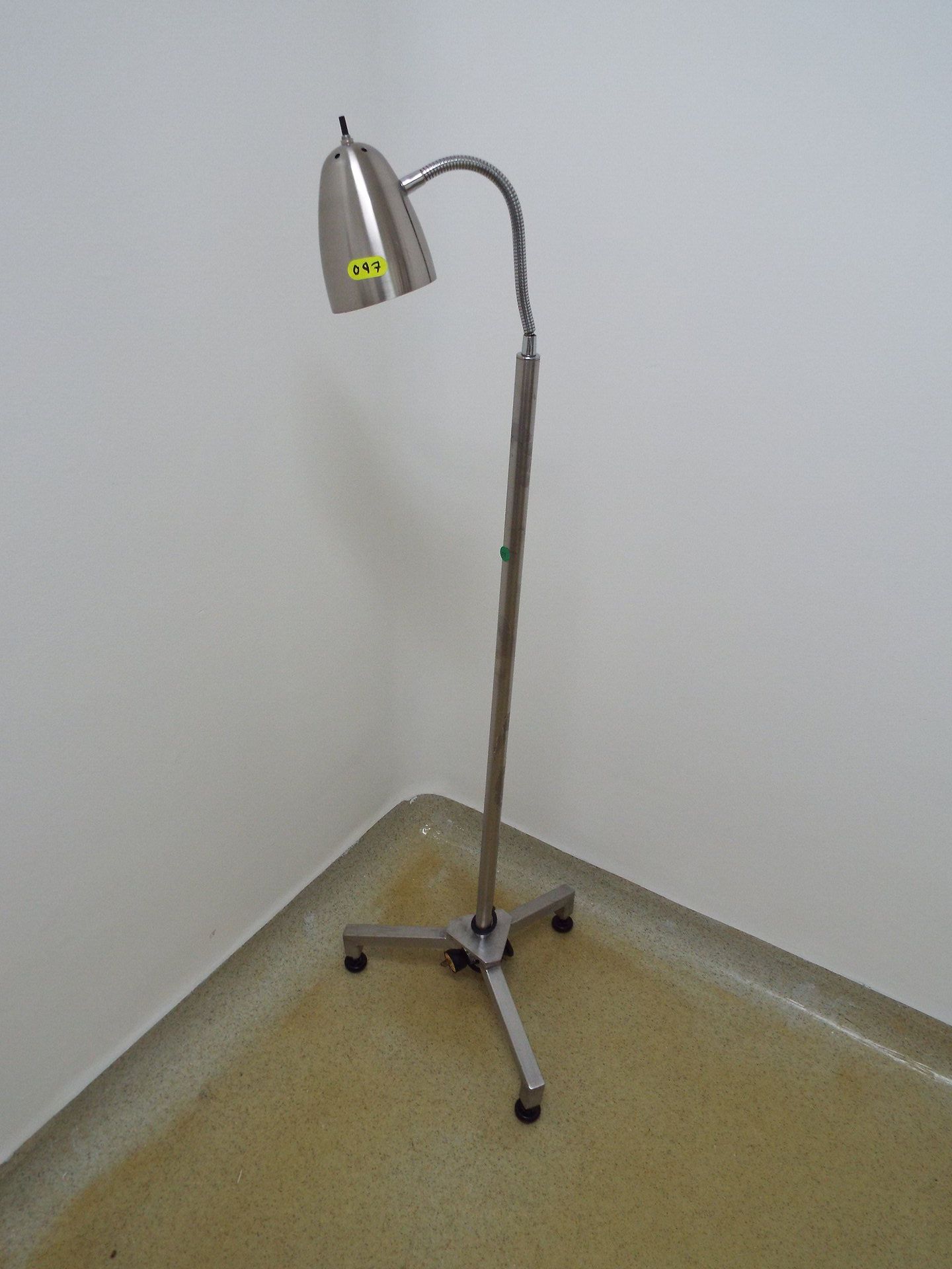 Stainless Steel floor lamp on casters
