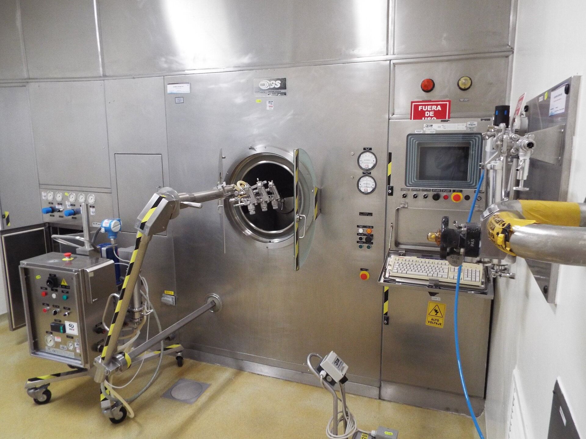 Pellegrini stainless steel 48" model HT-MT150 coating system with 2 spray pumps nozzles and cip pump - Image 2 of 17