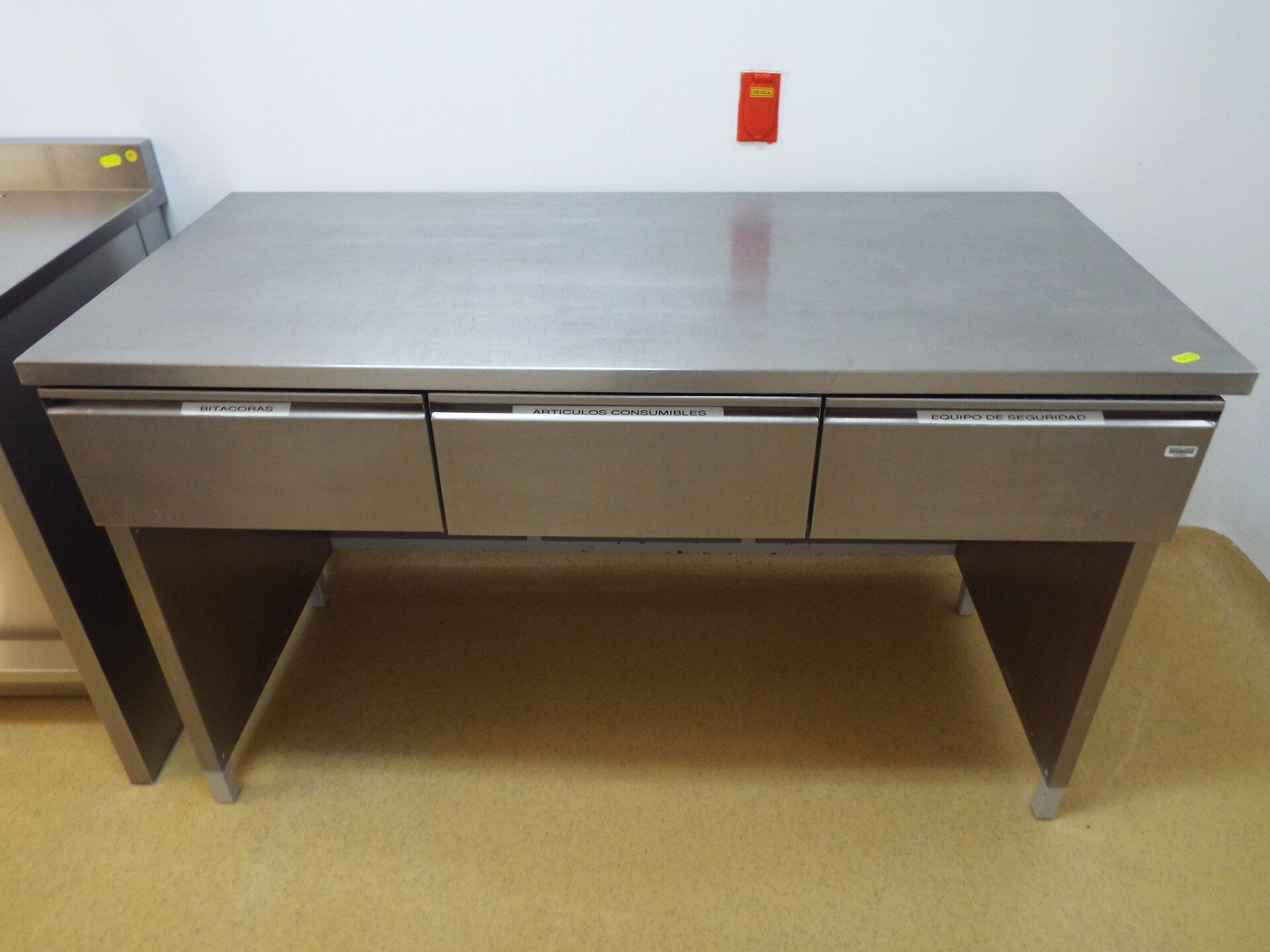 Stainless Steel table with 3 drawers