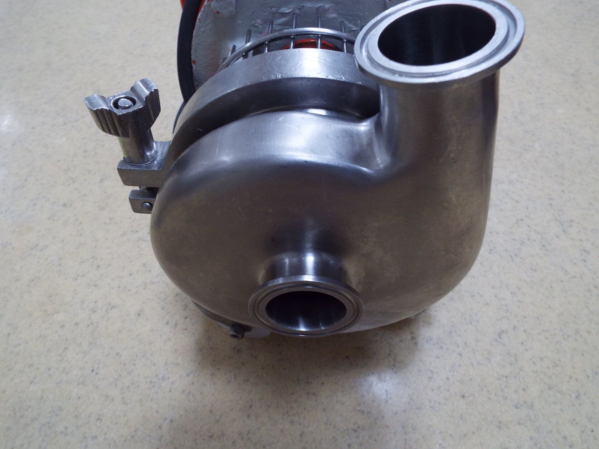 1 HP stainless steel centrifgual pump with 6" diameter impeller stainless steel base on casters - Image 2 of 2